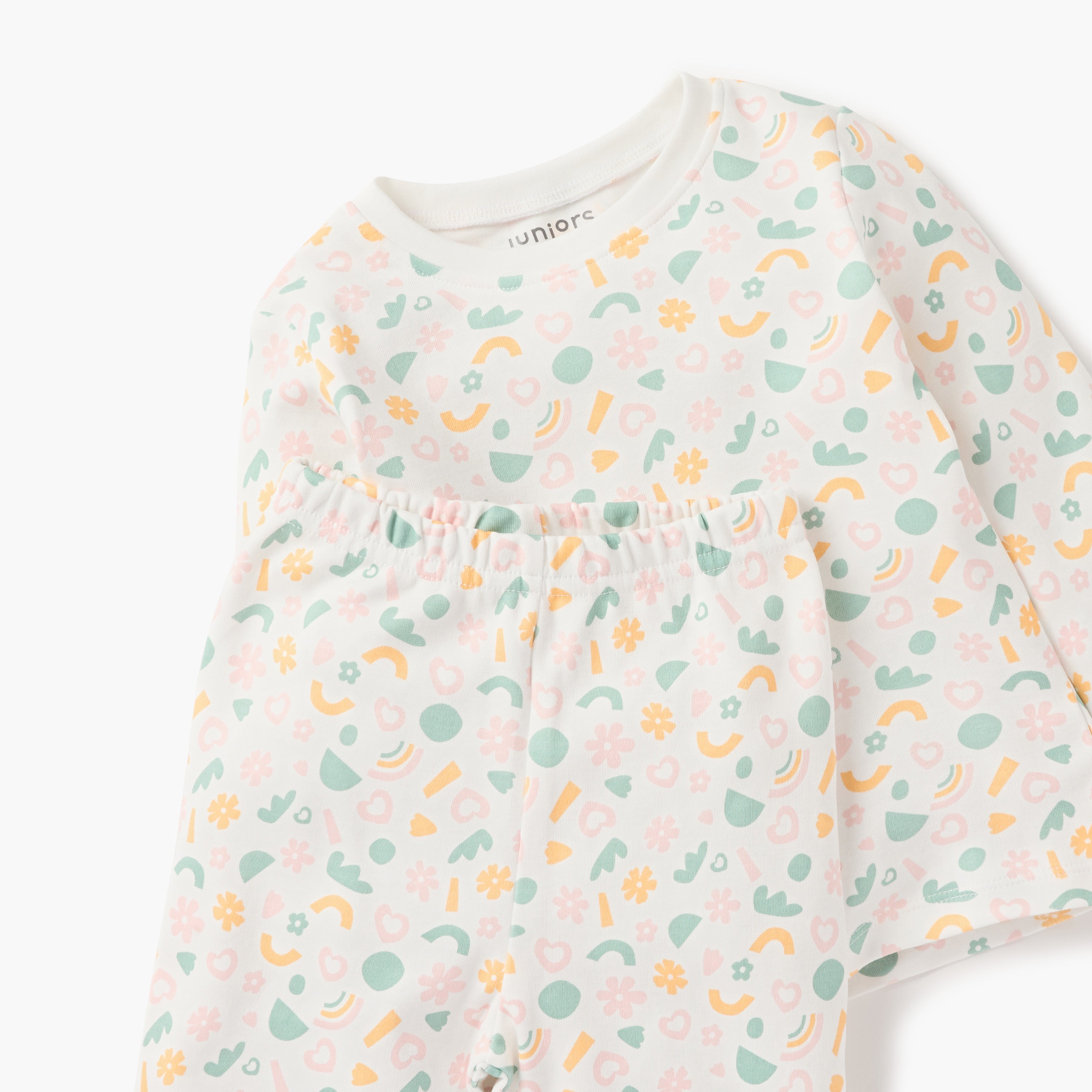 Juniors Printed T-shirt and Pyjama Set