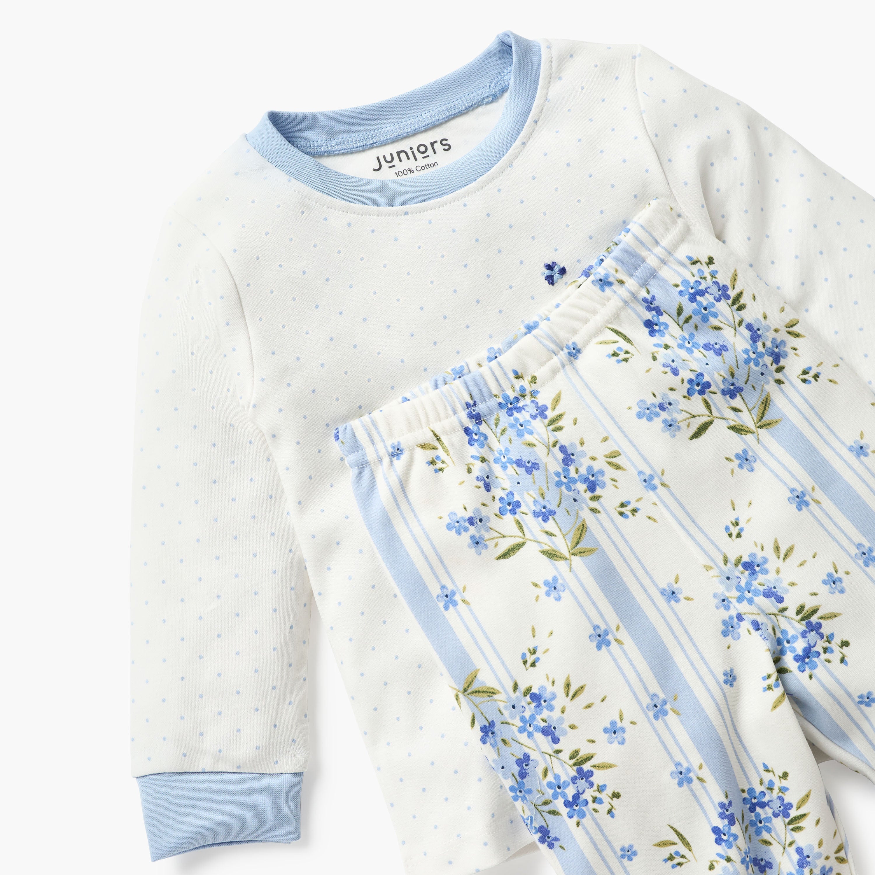 Juniors Floral Print T-shirt and Pyjama Set
