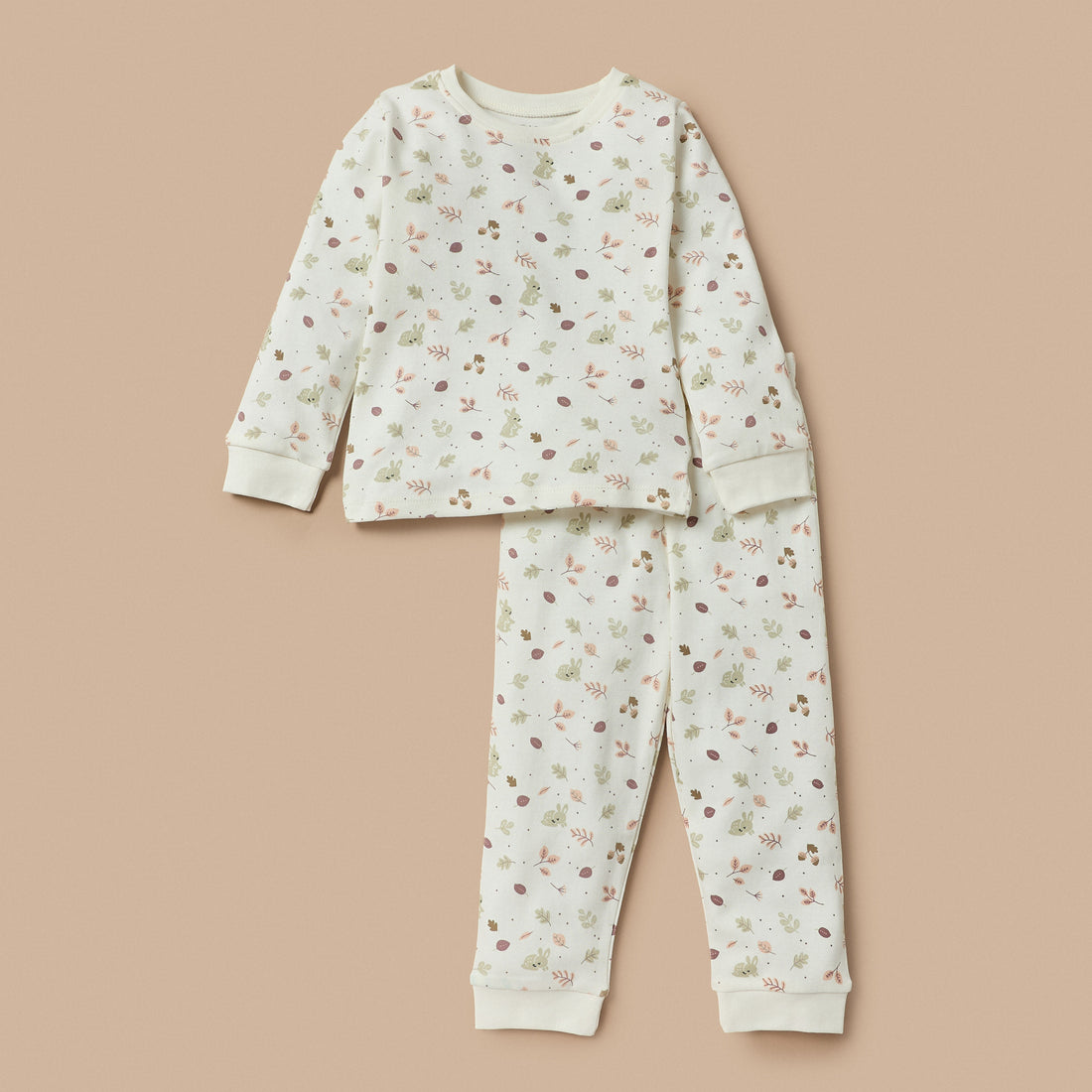 Juniors Printed T-shirt and Pyjama Set - Cream / 12-18 mths