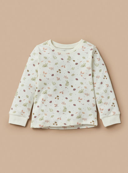 Juniors Printed T-shirt and Pyjama Set-baby-girls-clothing-nightwear-pyjamasets-image-2