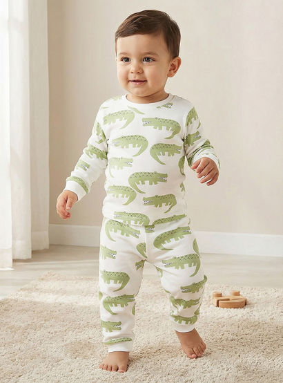 Juniors Animal Print T-shirt and Pyjama Set-baby-girls-clothing-nightwear-pyjamasets-image-1