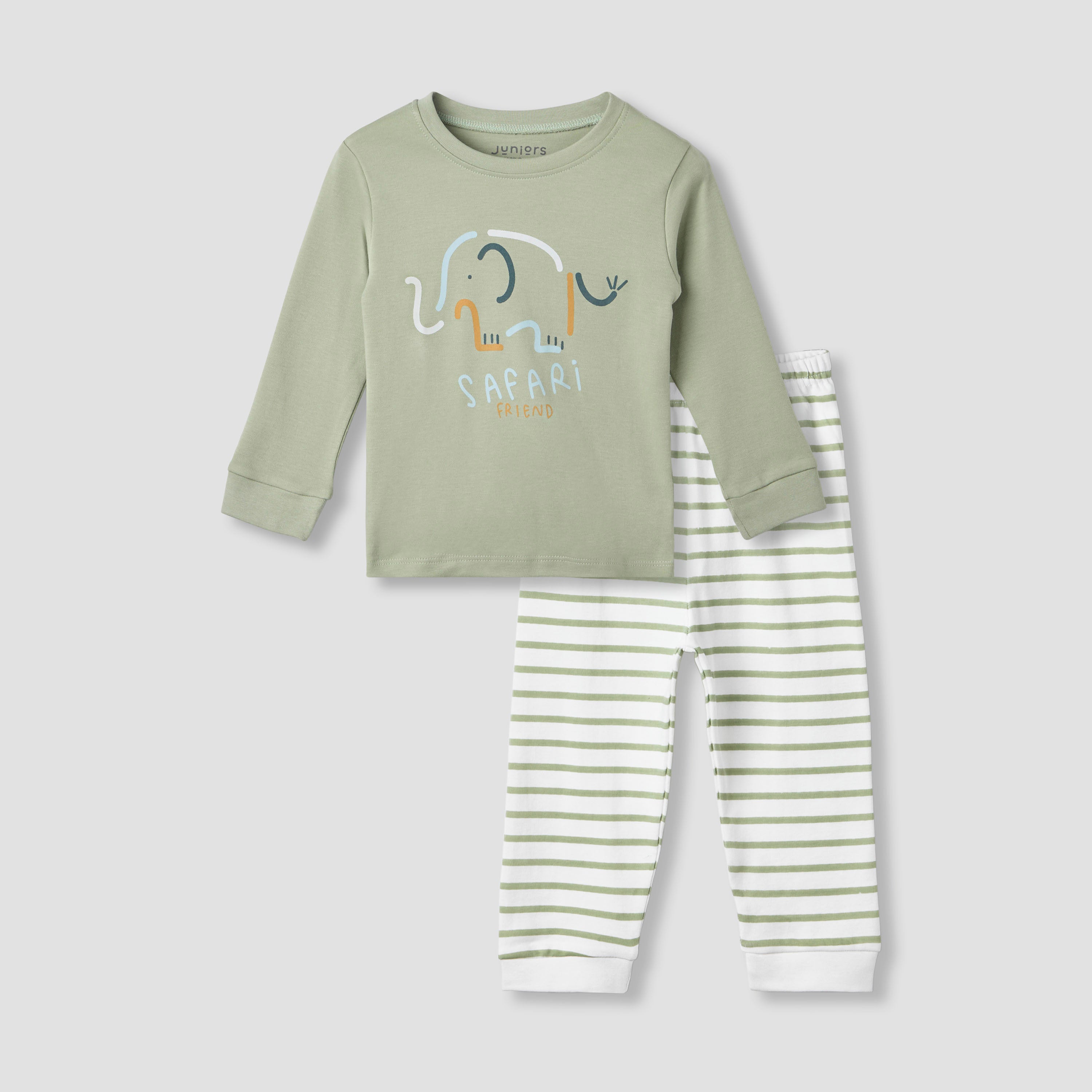 Juniors Pyjama Set with Print - Cotton - Long Sleeves - Round Neck