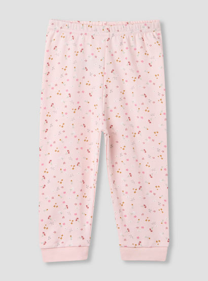 Juniors Floral Print Long Sleeve T-shirt and Pyjama Set-baby-girls-clothing-nightwear-pyjamasets-image-3