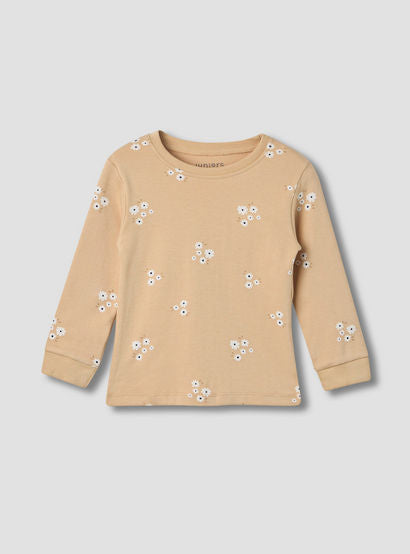 Juniors Floral Print Long Sleeve T-shirt and Pyjama Set-baby-girls-clothing-nightwear-pyjamasets-image-3