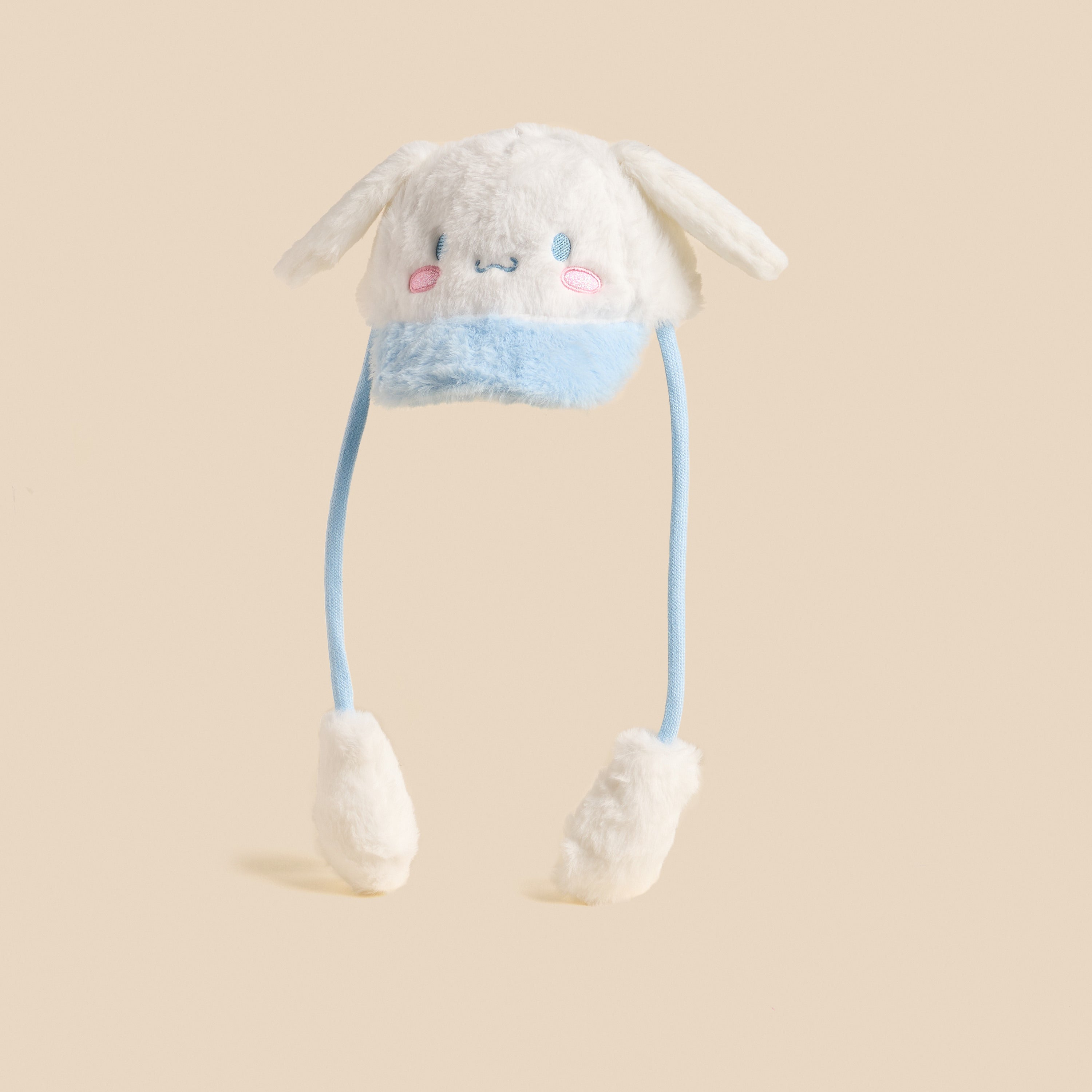 Plush Cap with Snap Back Closure - White / 1-3 yrs
