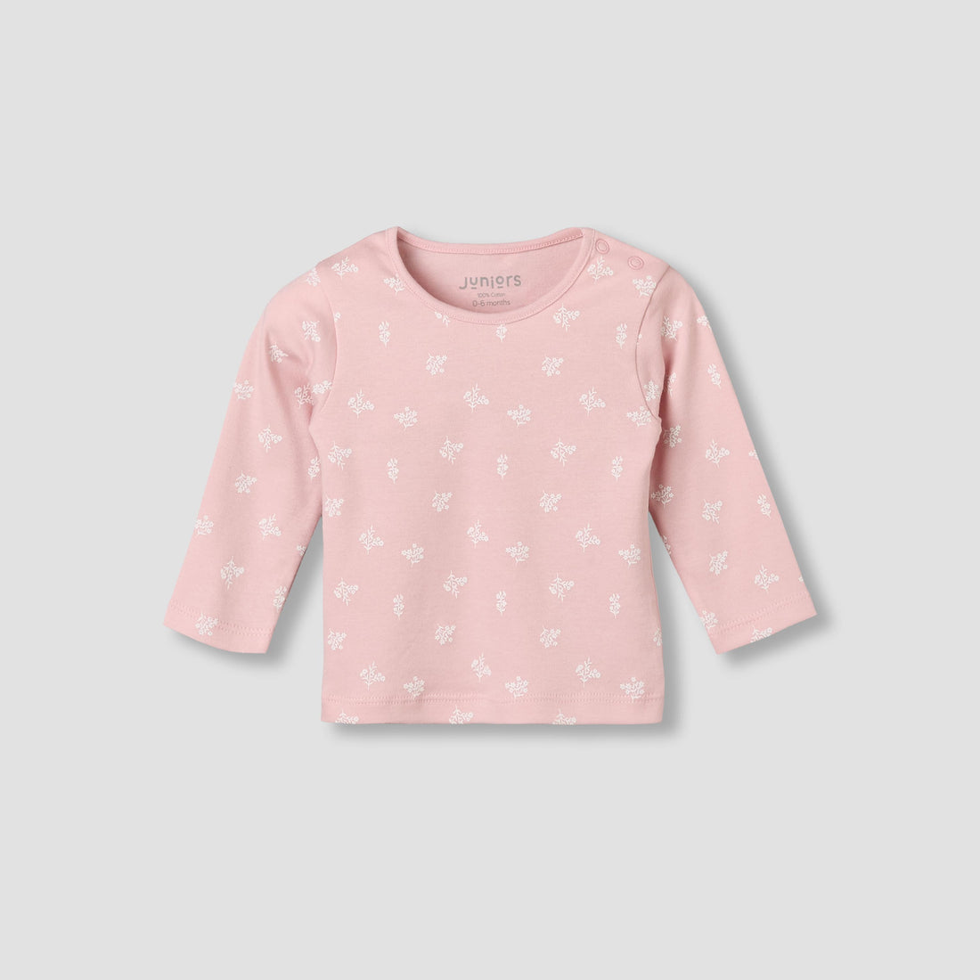 Juniors Cotton Round Neck Long Sleeves Pyjama Set with Floral Print