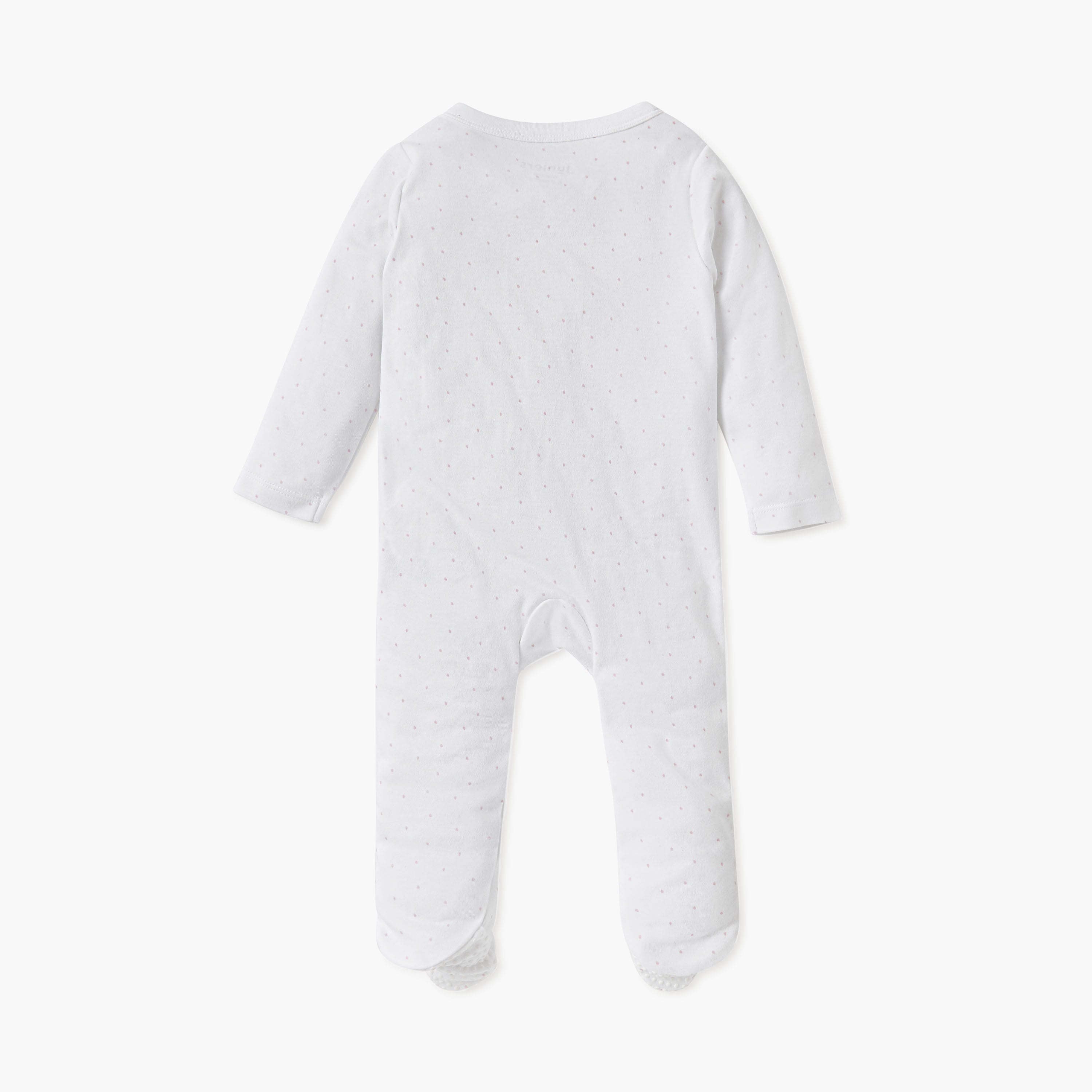 Juniors Embroidered Closed Feet Sleepsuit with Long Sleeves