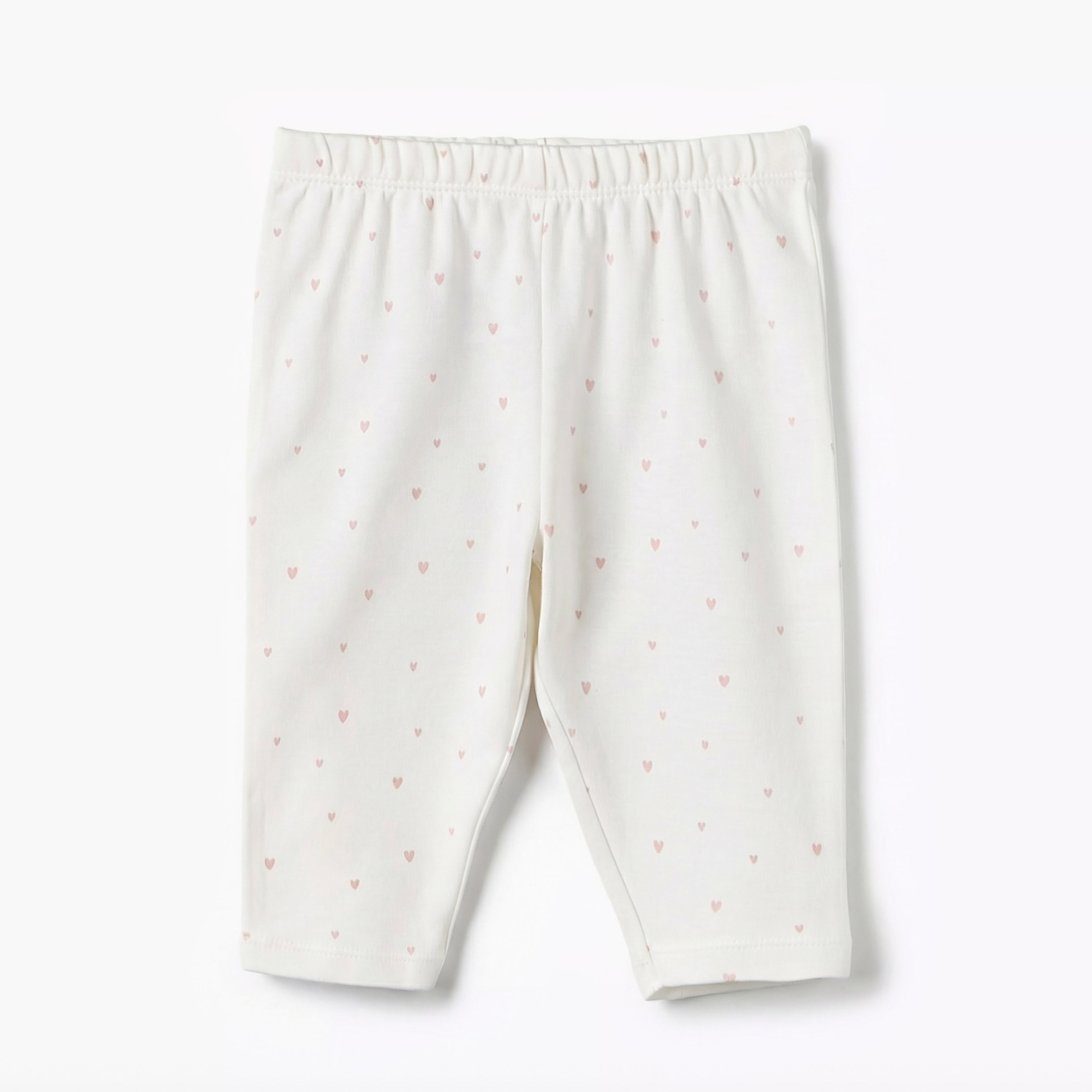Juniors Cotton Round Neck Long Sleeves Pyjama Set with Heart Print