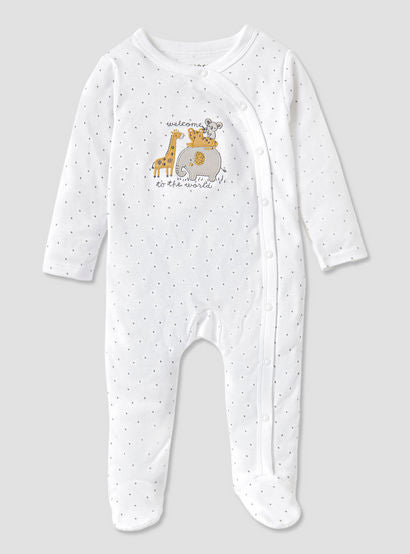 Juniors Embroidered Closed Feet Sleepsuit with Long Sleeves-baby-boys-clothing-nightwear-sleepsuits-image-2