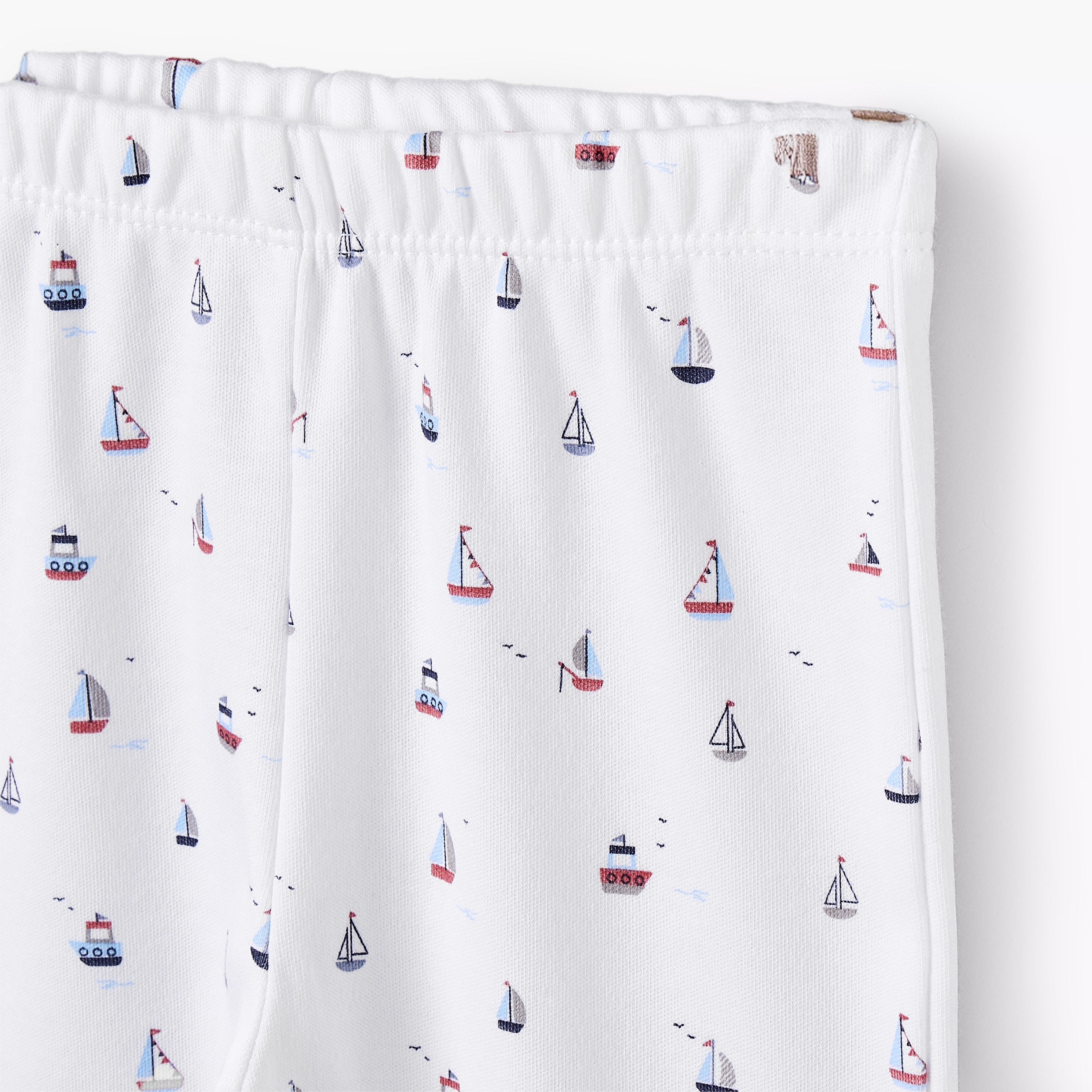 Juniors Cotton Round Neck Long Sleeves Pyjama Set with Boat Print