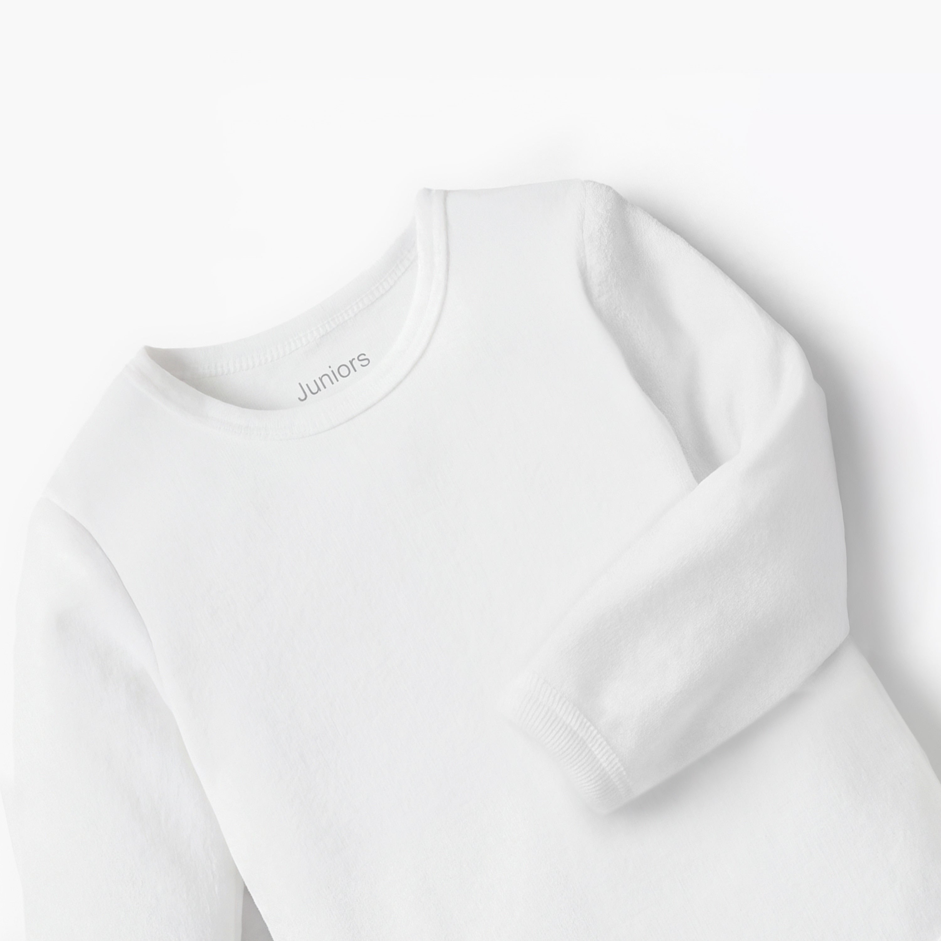 Juniors Solid Long Sleeves Bodysuit with Round Neck
