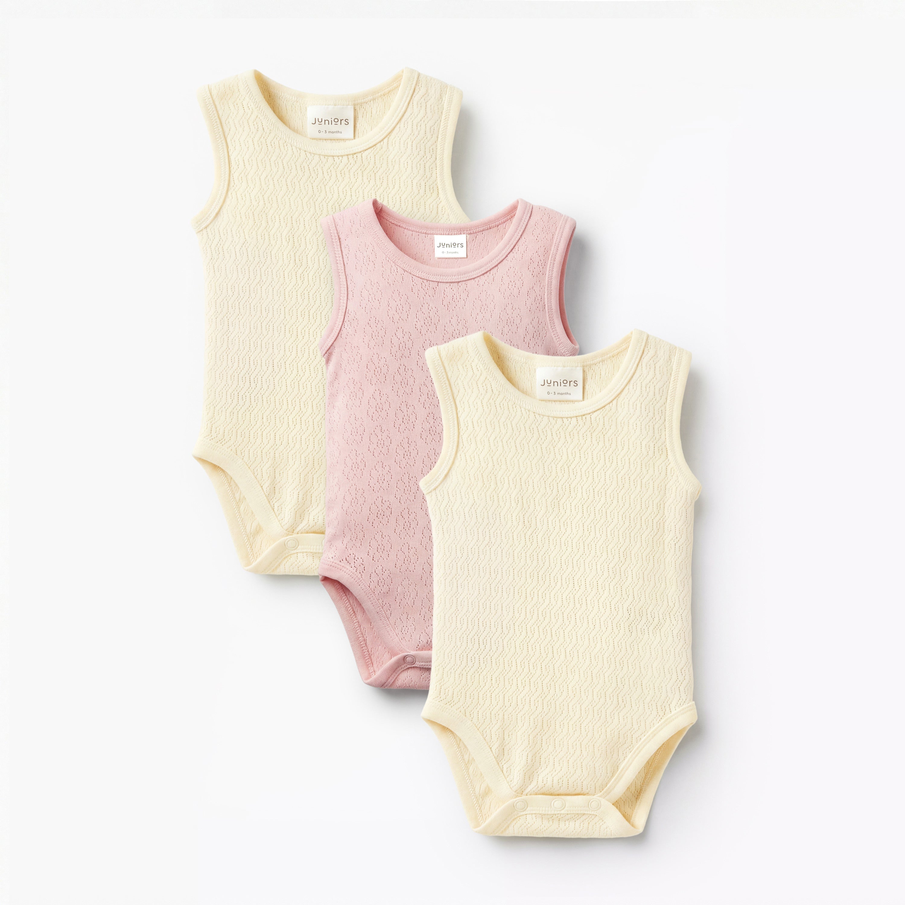 Juniors Textured Sleeveless Bodysuit - Set of 3