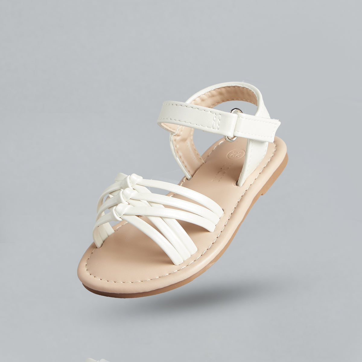 Strappy Flat Sandals with Hook and Loop Closure