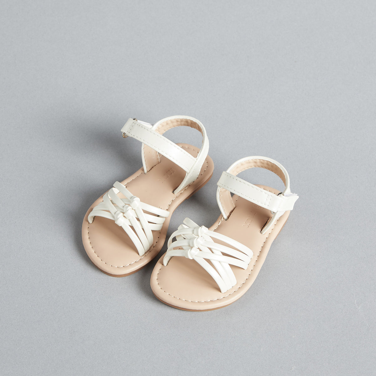 Strappy Flat Sandals with Hook and Loop Closure