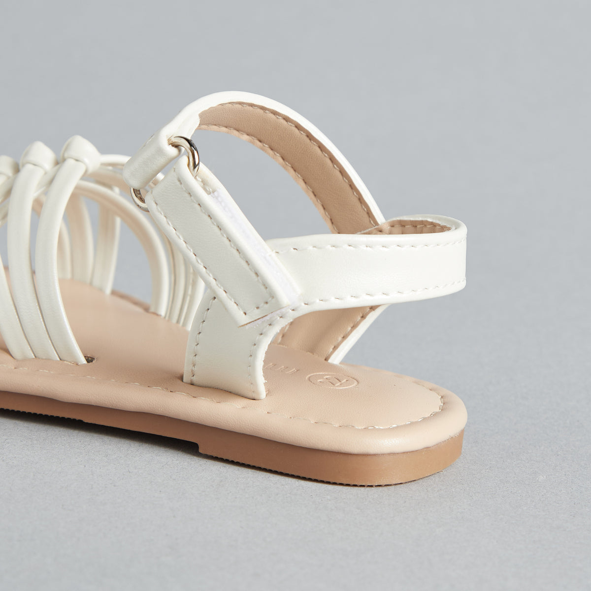 Strappy Flat Sandals with Hook and Loop Closure