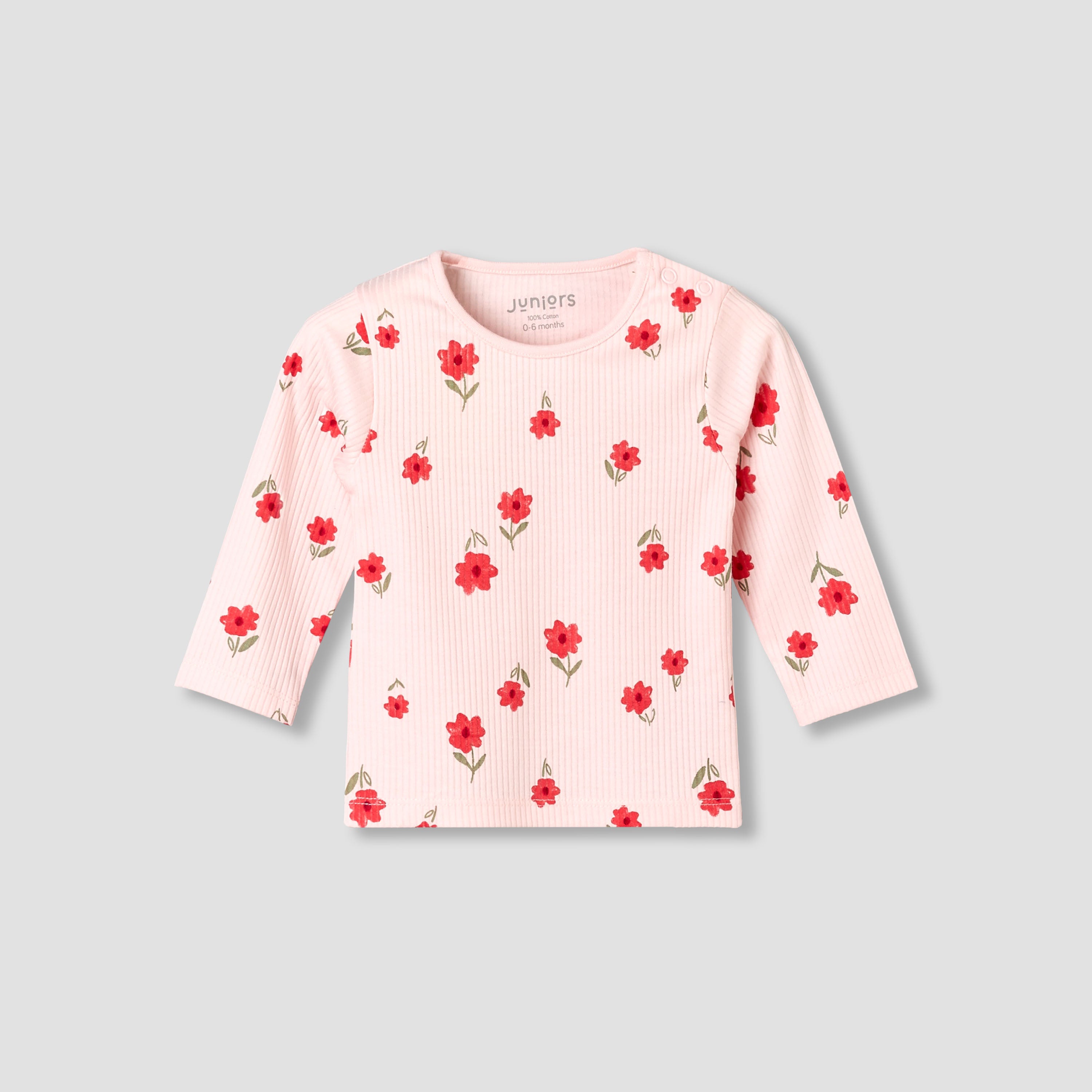 Juniors Cotton Long Sleeves Pyjama Set with Floral Print