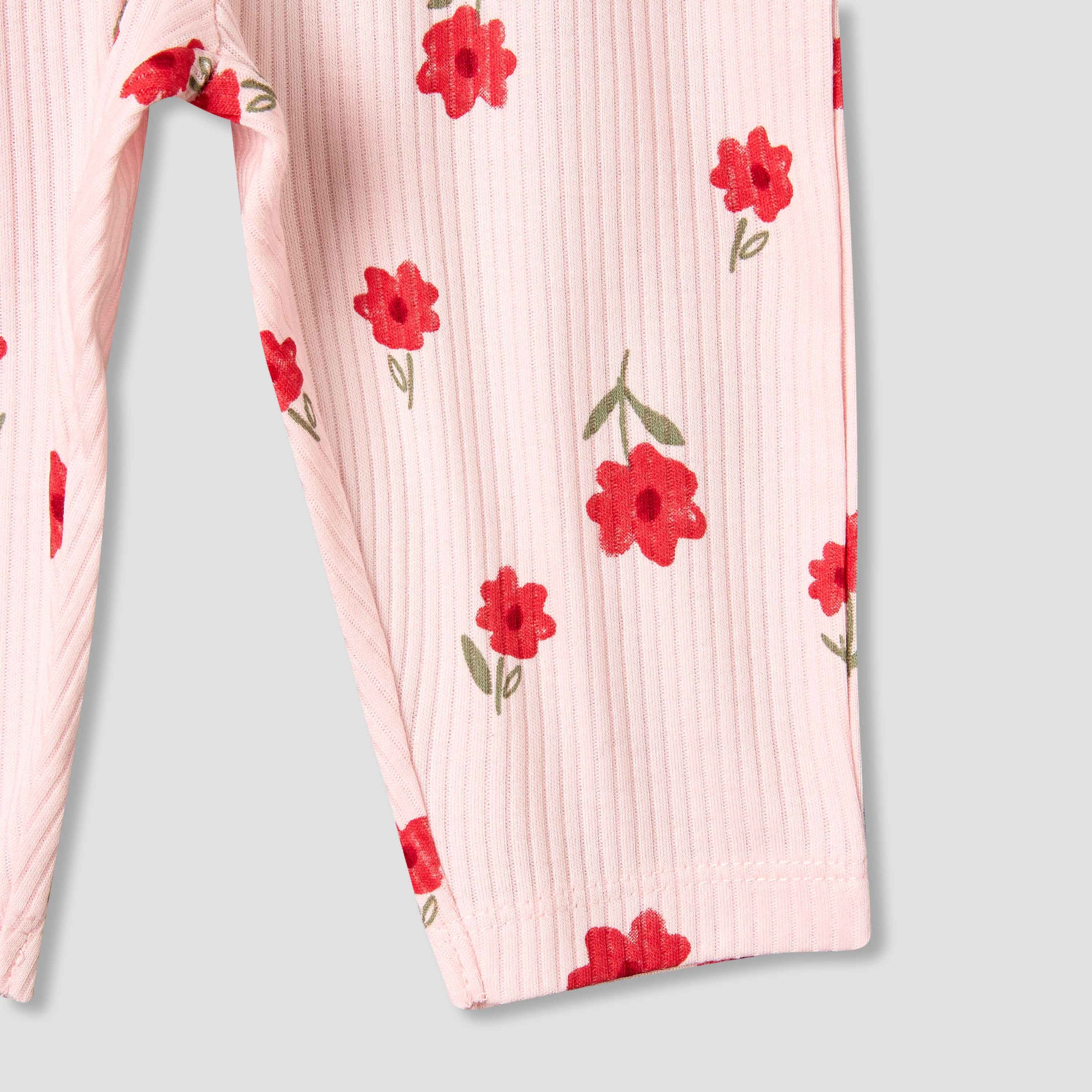 Juniors Cotton Long Sleeves Pyjama Set with Floral Print