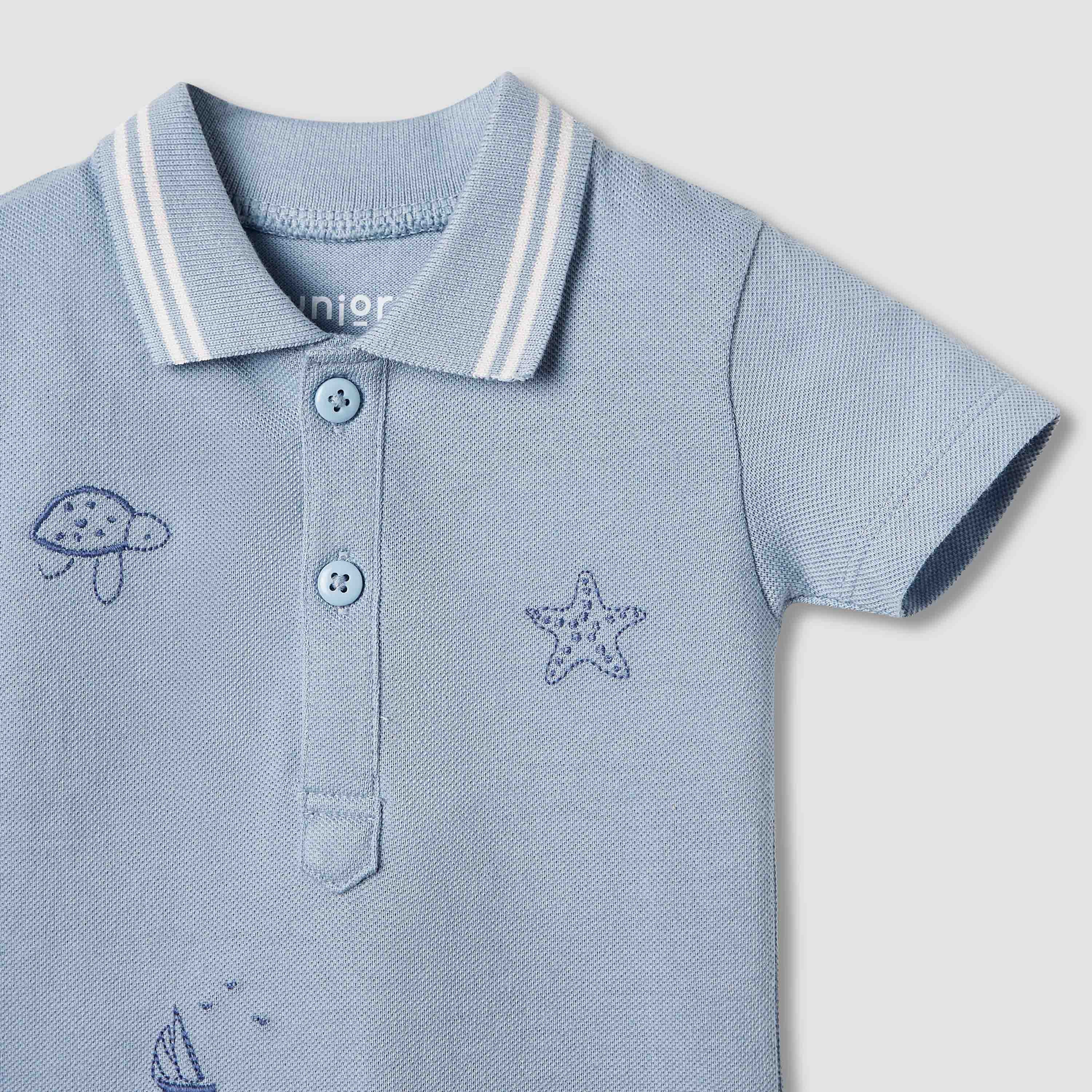 Juniors Embroidered T-shirt and Shorts Set