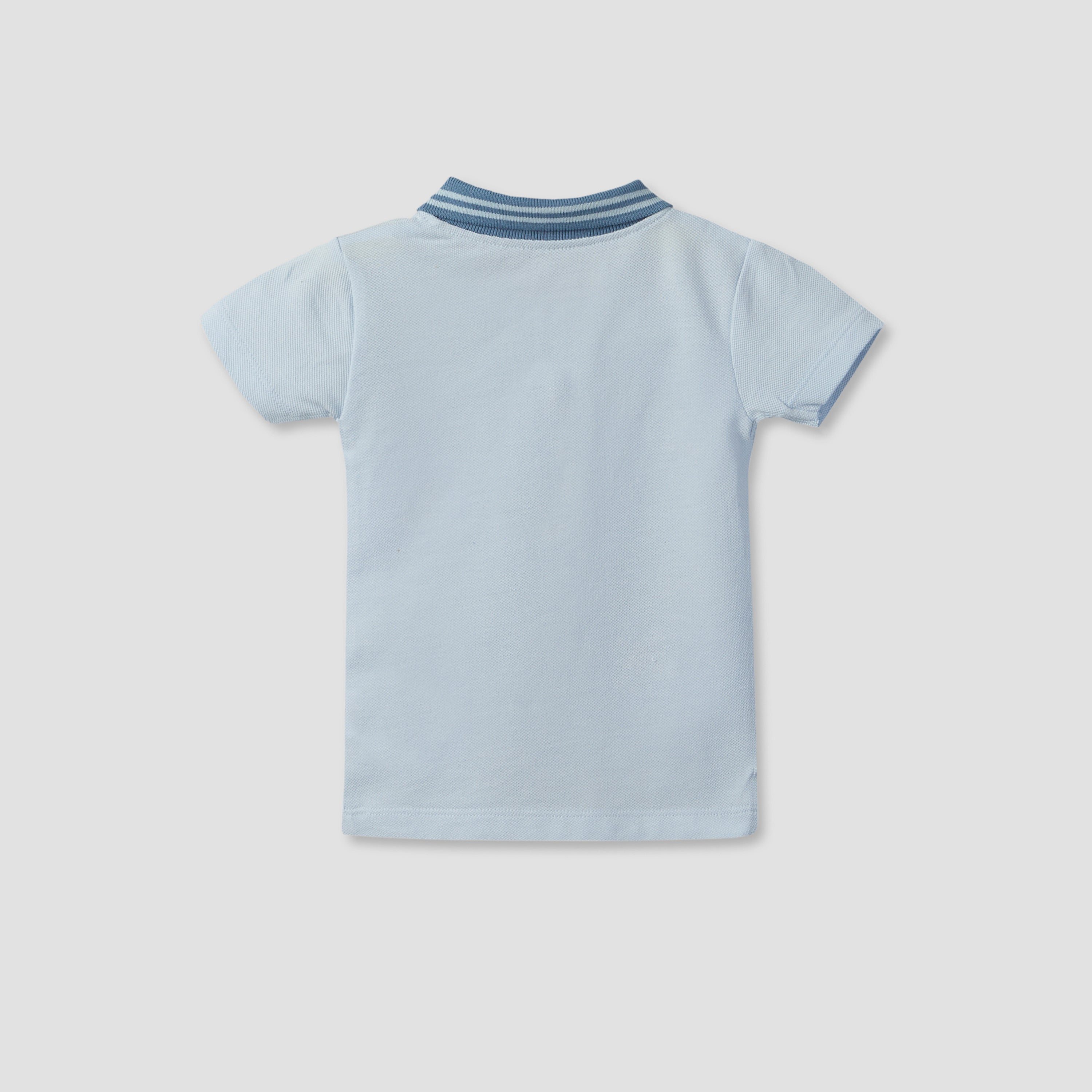 Juniors Collared Short Sleeves Polo T-shirt and Shorts Set with Embroidery