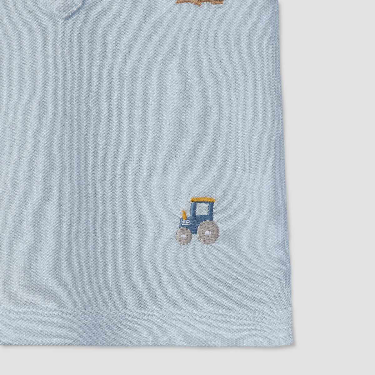 Juniors Collared Short Sleeves Polo T-shirt and Shorts Set with Embroidery
