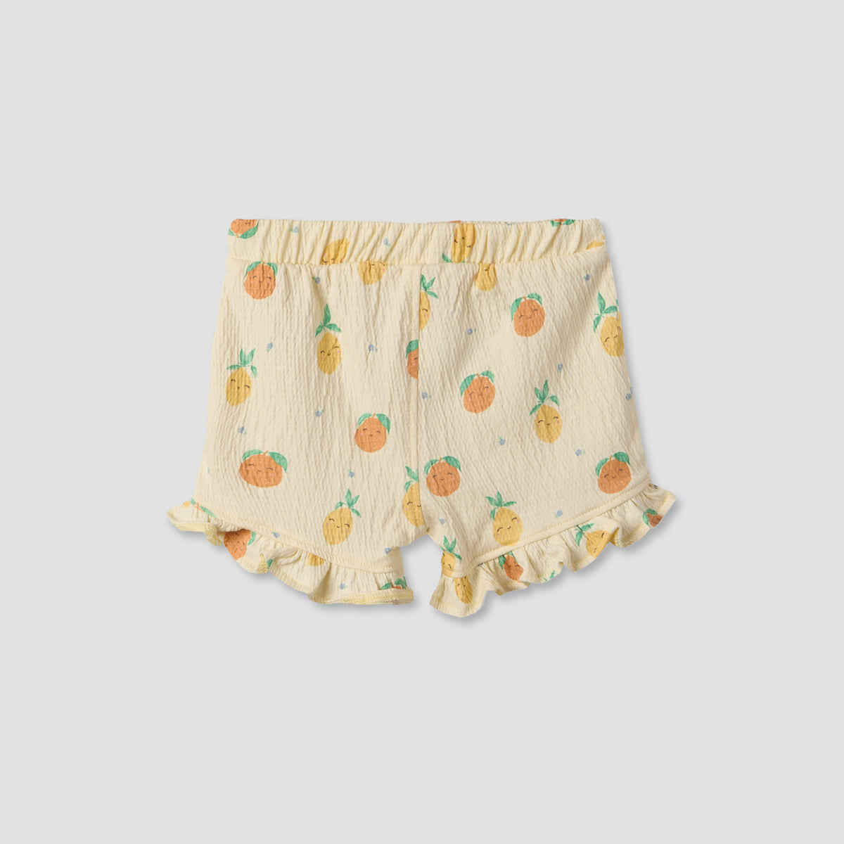Juniors Crew Neck Short Sleeves Top and Shorts Set with Fruit Print