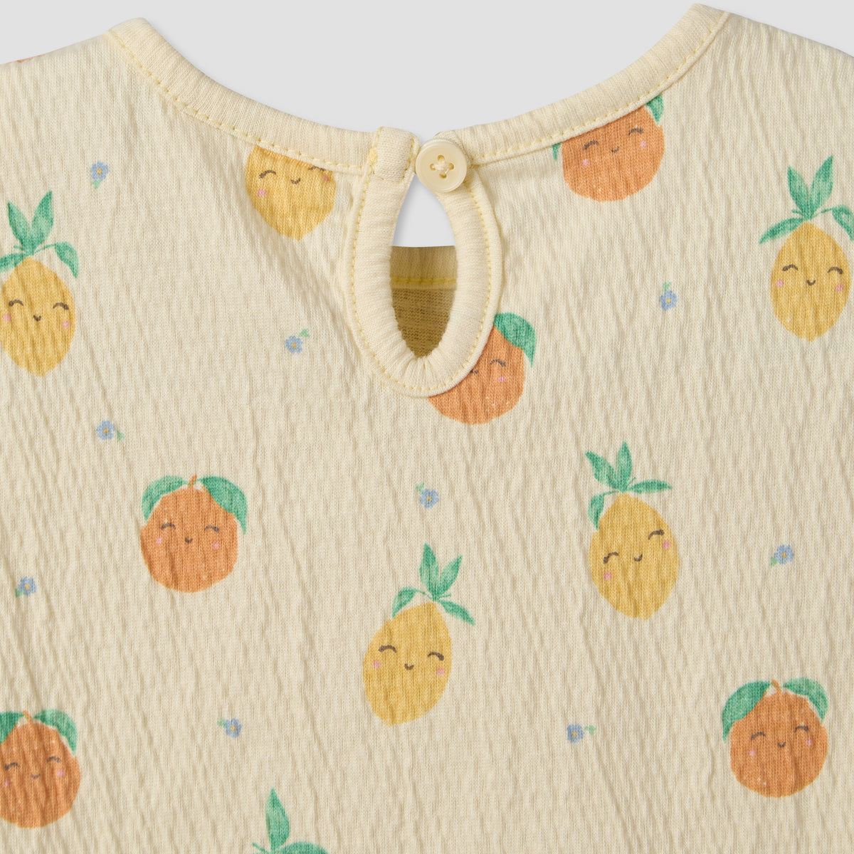 Juniors Crew Neck Short Sleeves Top and Shorts Set with Fruit Print