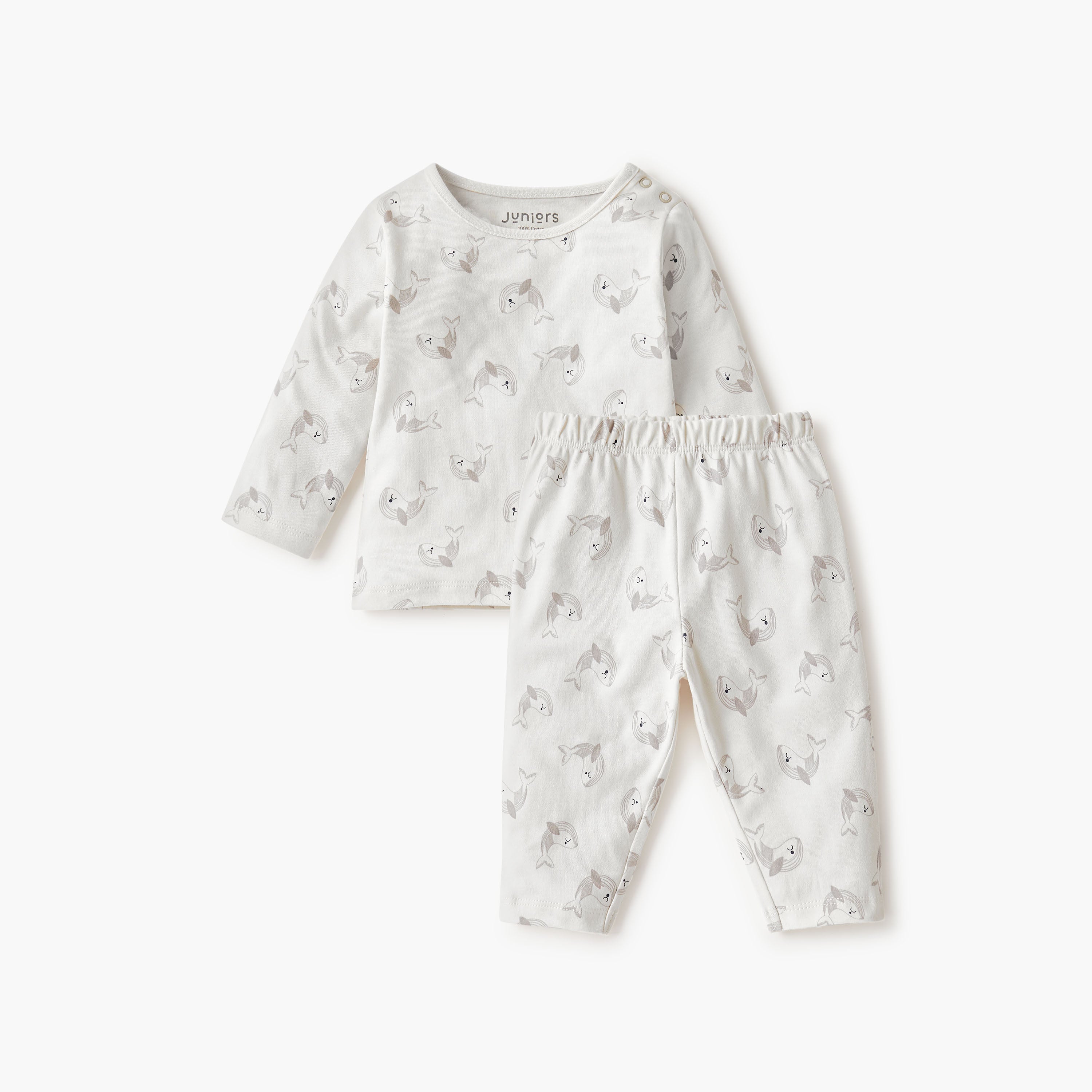 Juniors Dolphin Print T-shirt and Pyjama Set