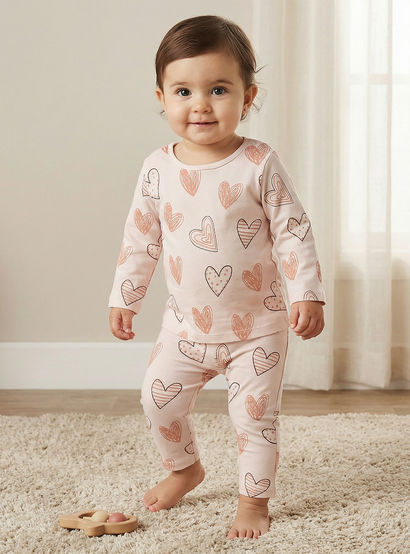 Juniors Cotton Round Neck Long Sleeve Pyjama Set with Elephant Print-promo_babyshop_Buy3for79_UAE130126-image-1
