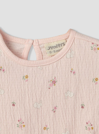 Juniors Crew Neck Short Sleeves Top and Shorts Set with Floral Print-baby-girls-clothing-setsandcoords-image-7