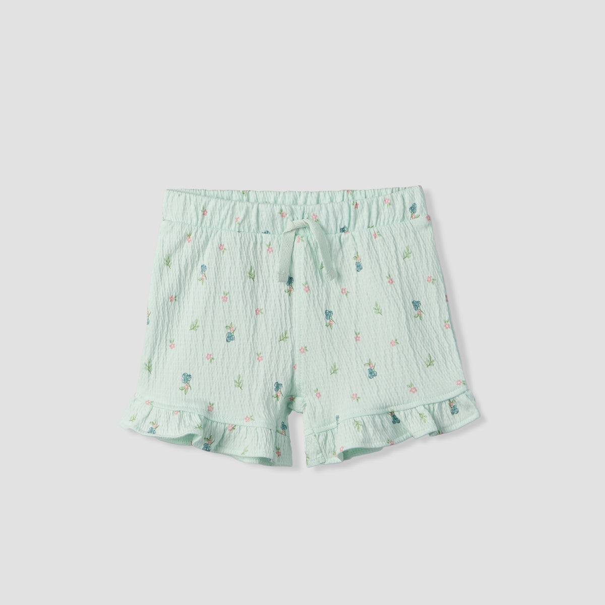 Juniors Crew Neck Short Sleeves Top and Shorts Set with Floral Print