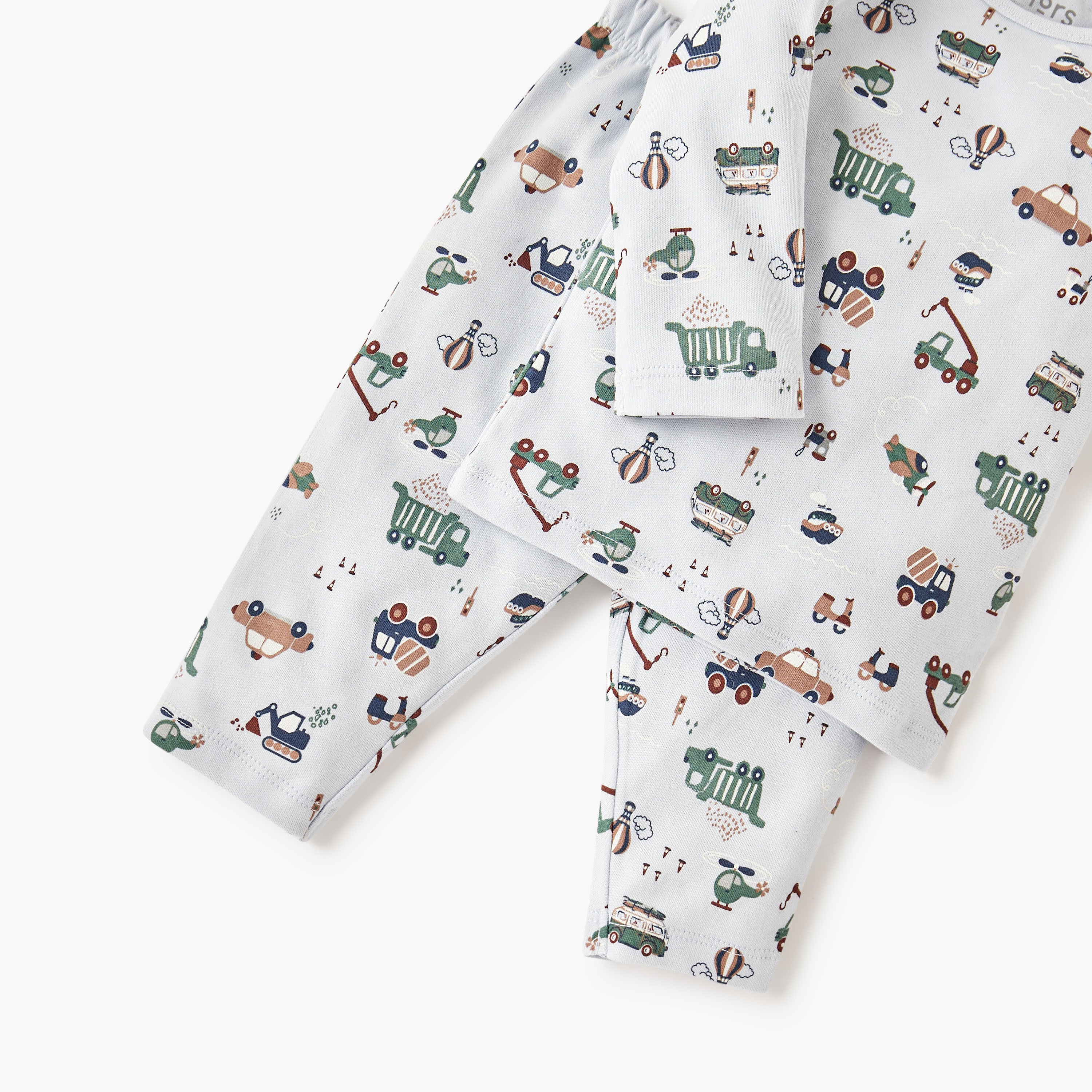 Juniors All-Over Vehicle Print T-shirt and Pyjama Set