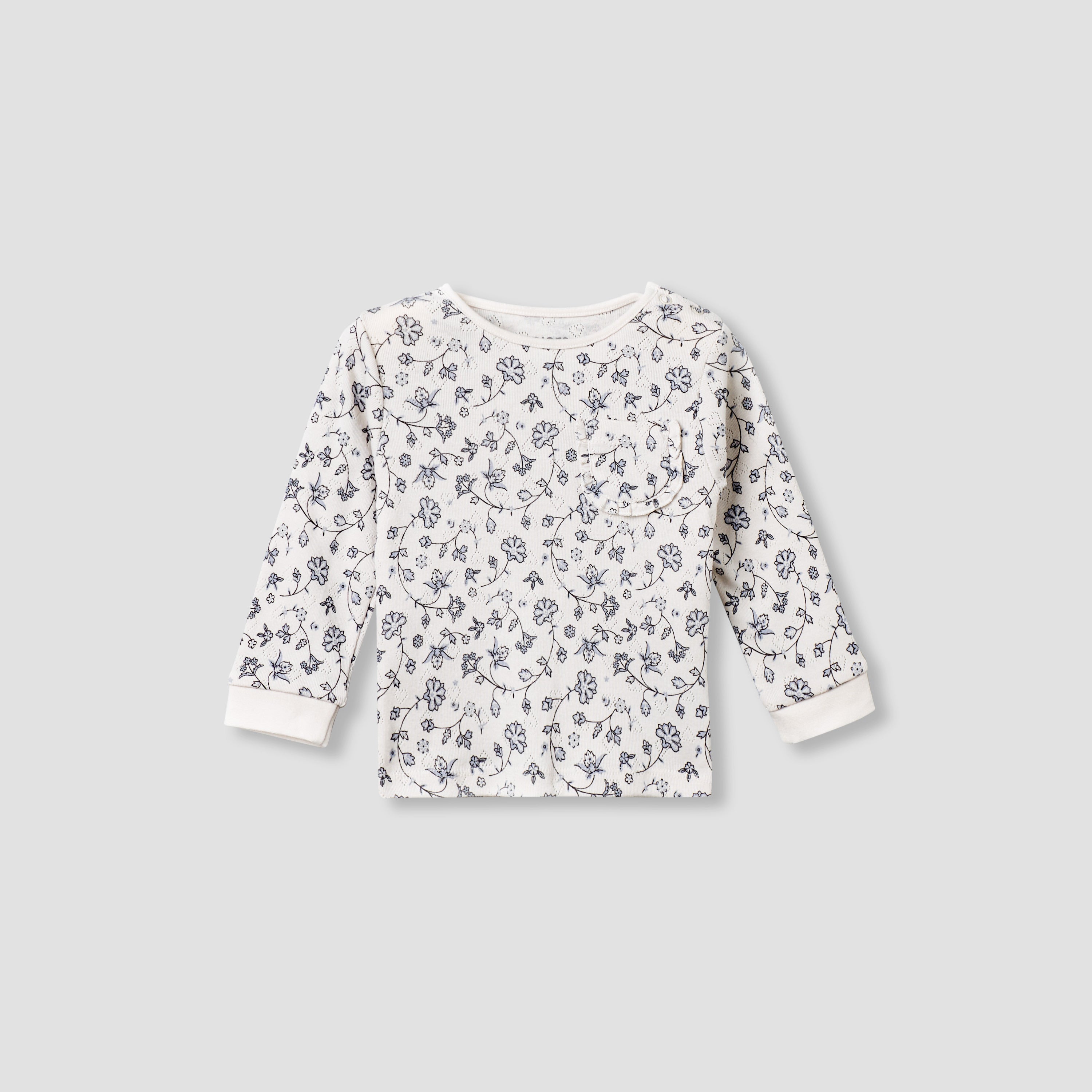 Juniors Cotton Long Sleeves Pyjama Set with Floral Print