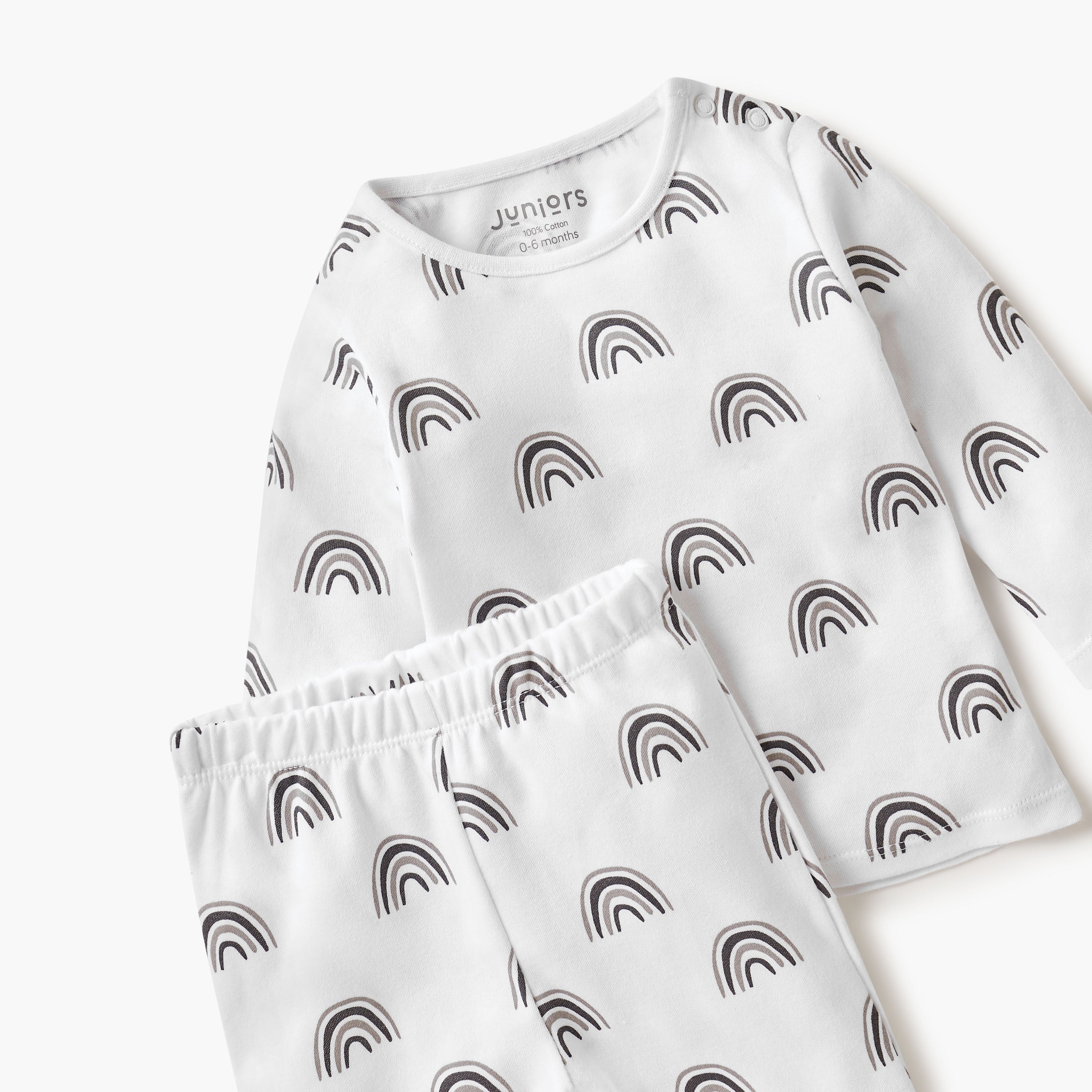 Juniors Rainbow Print T-shirt and Pyjama Set