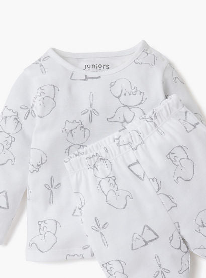 Juniors Elephant Print T-shirt and Pyjama Set-baby-boys-clothing-nightwear-pyjamasets-image-4