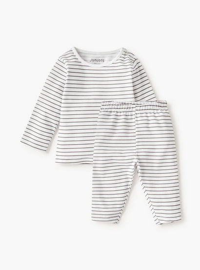 Juniors Striped T-shirt and Pyjama Set-baby-boys-clothing-nightwear-pyjamasets-image-2