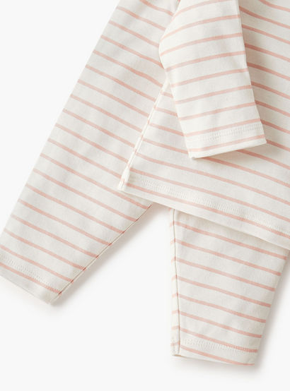 Juniors Striped T-shirt and Pyjama Set-baby-girls-clothing-nightwear-pyjamasets-image-6