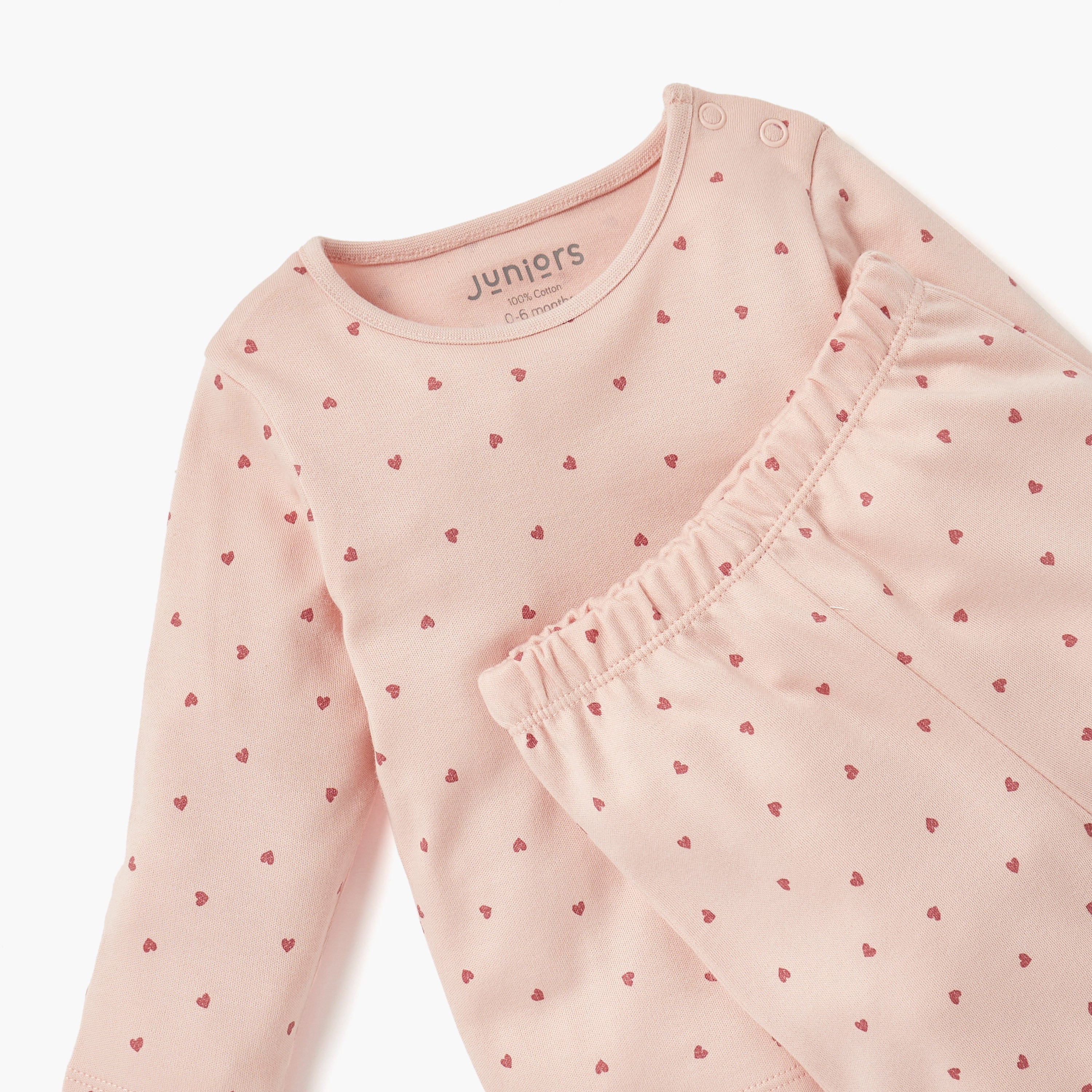 Juniors Heart Print T-shirt and Pyjama Set