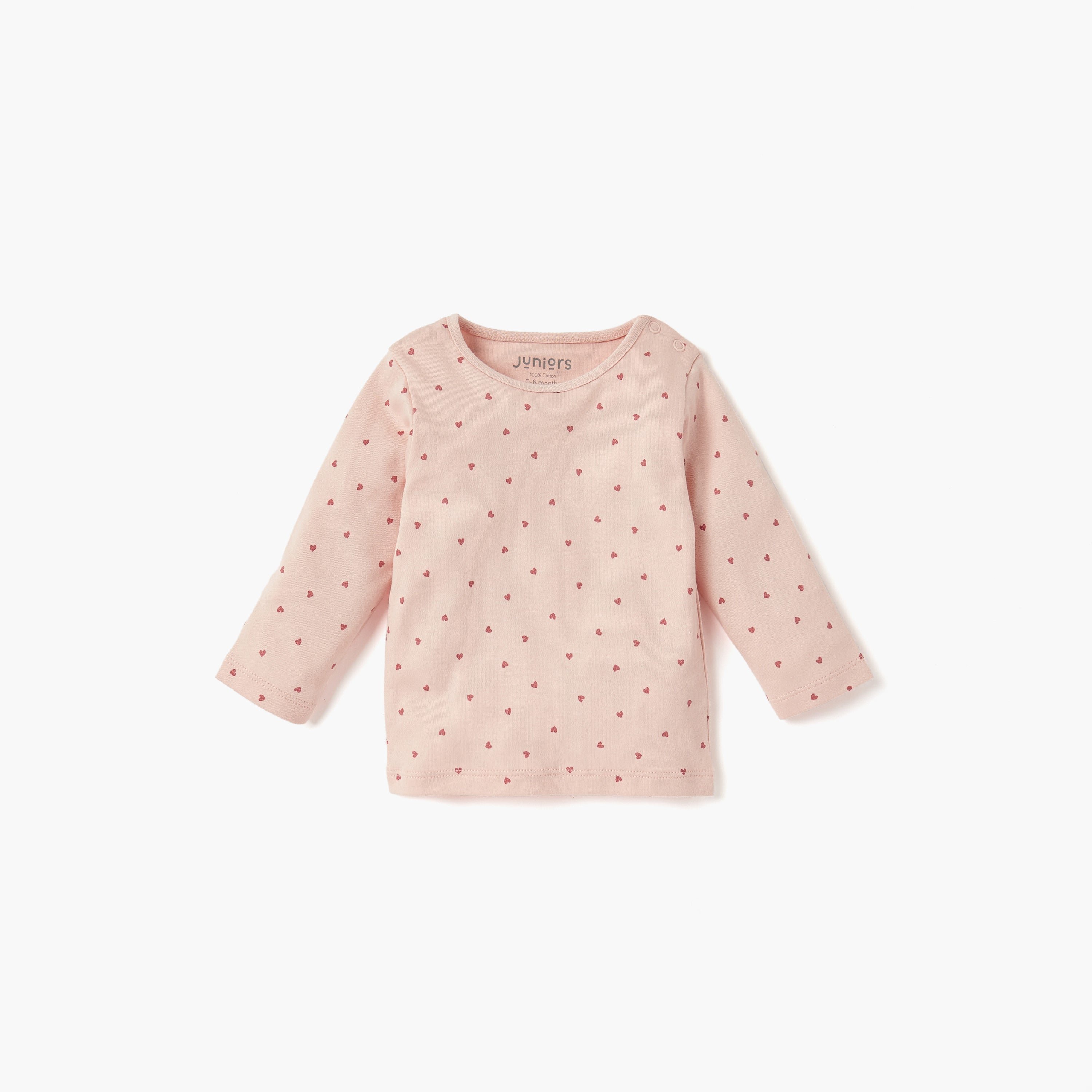 Juniors Heart Print T-shirt and Pyjama Set