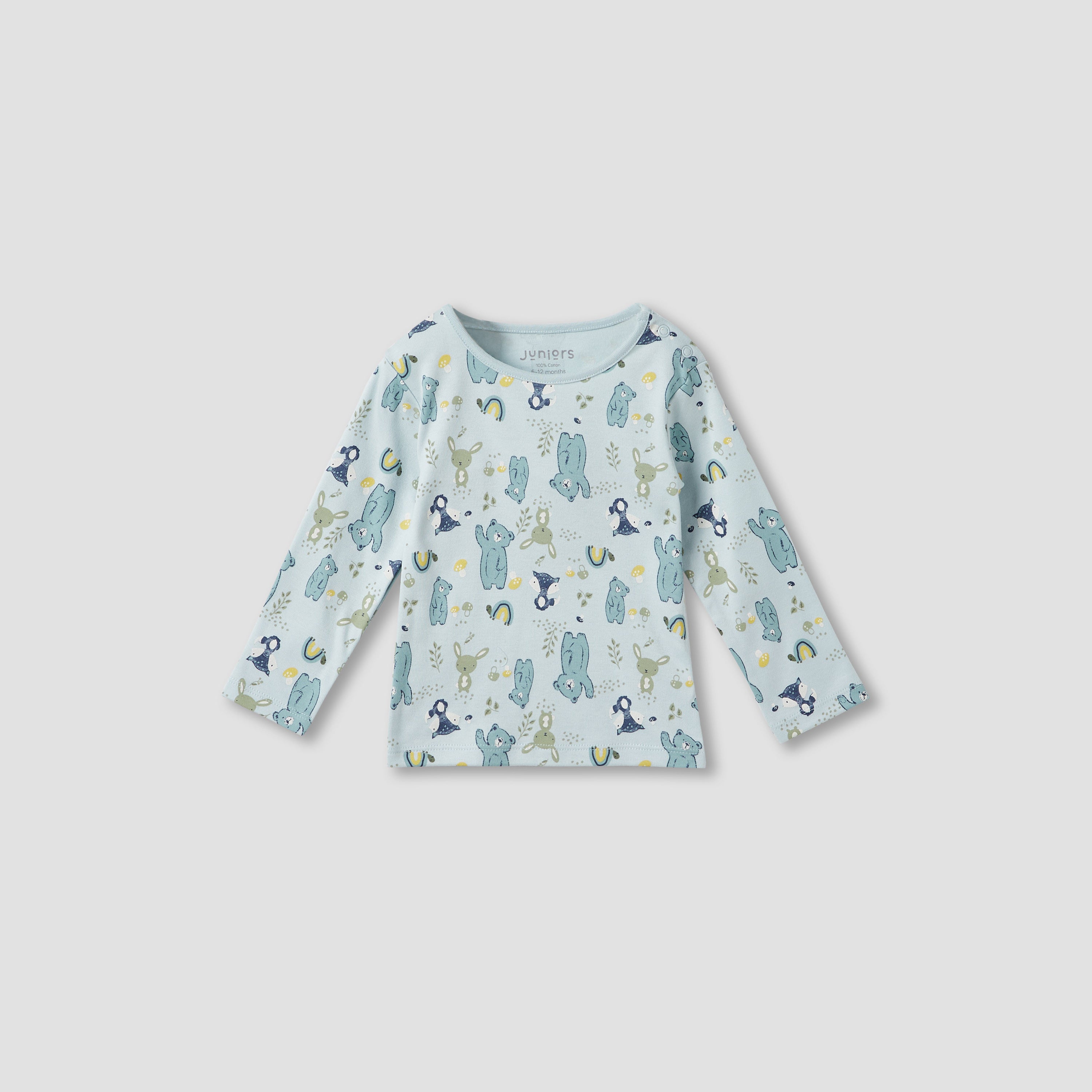 Juniors Bear Print T-shirt and Pyjama Set