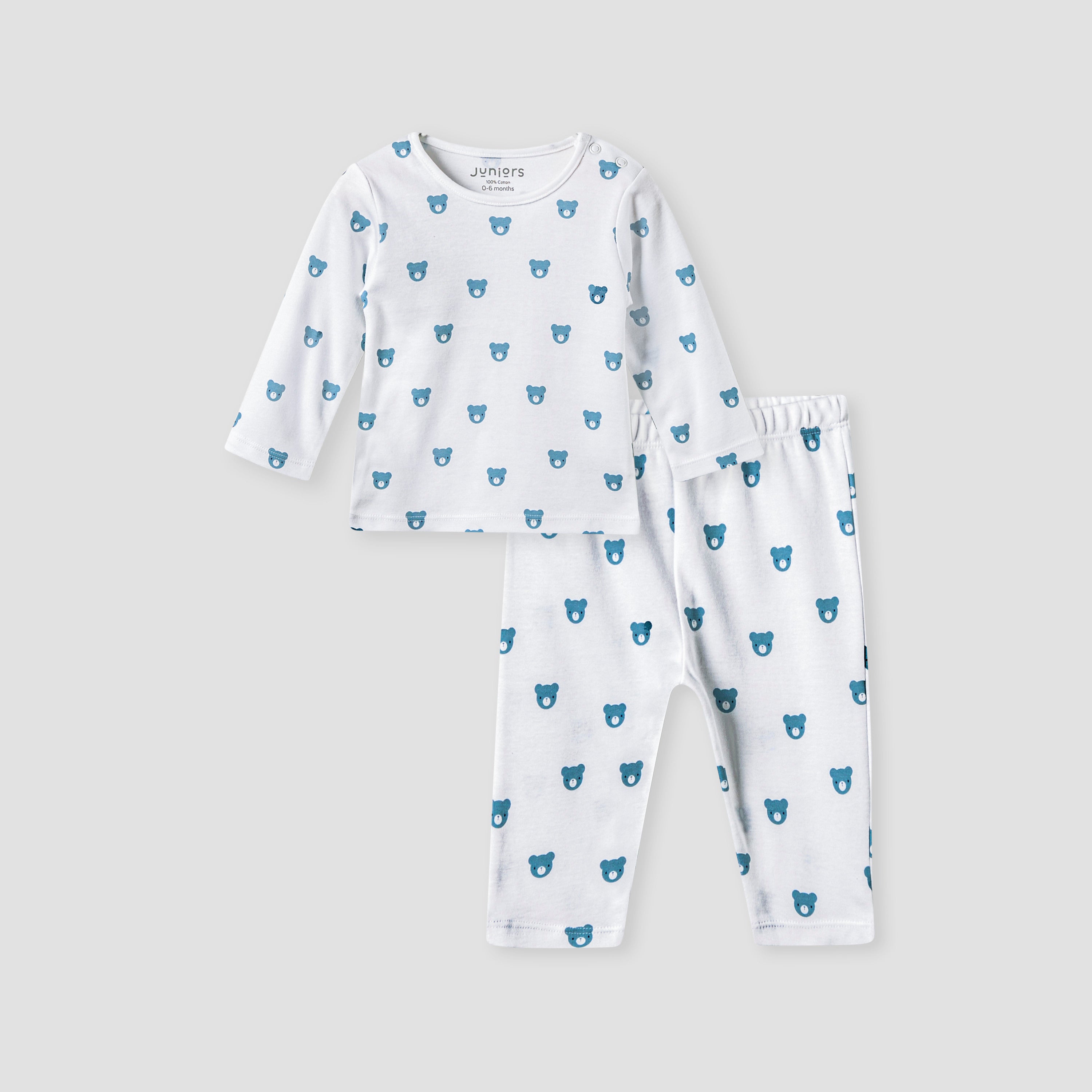 Juniors All-Over Bear Print T-shirt and Pyjama Set