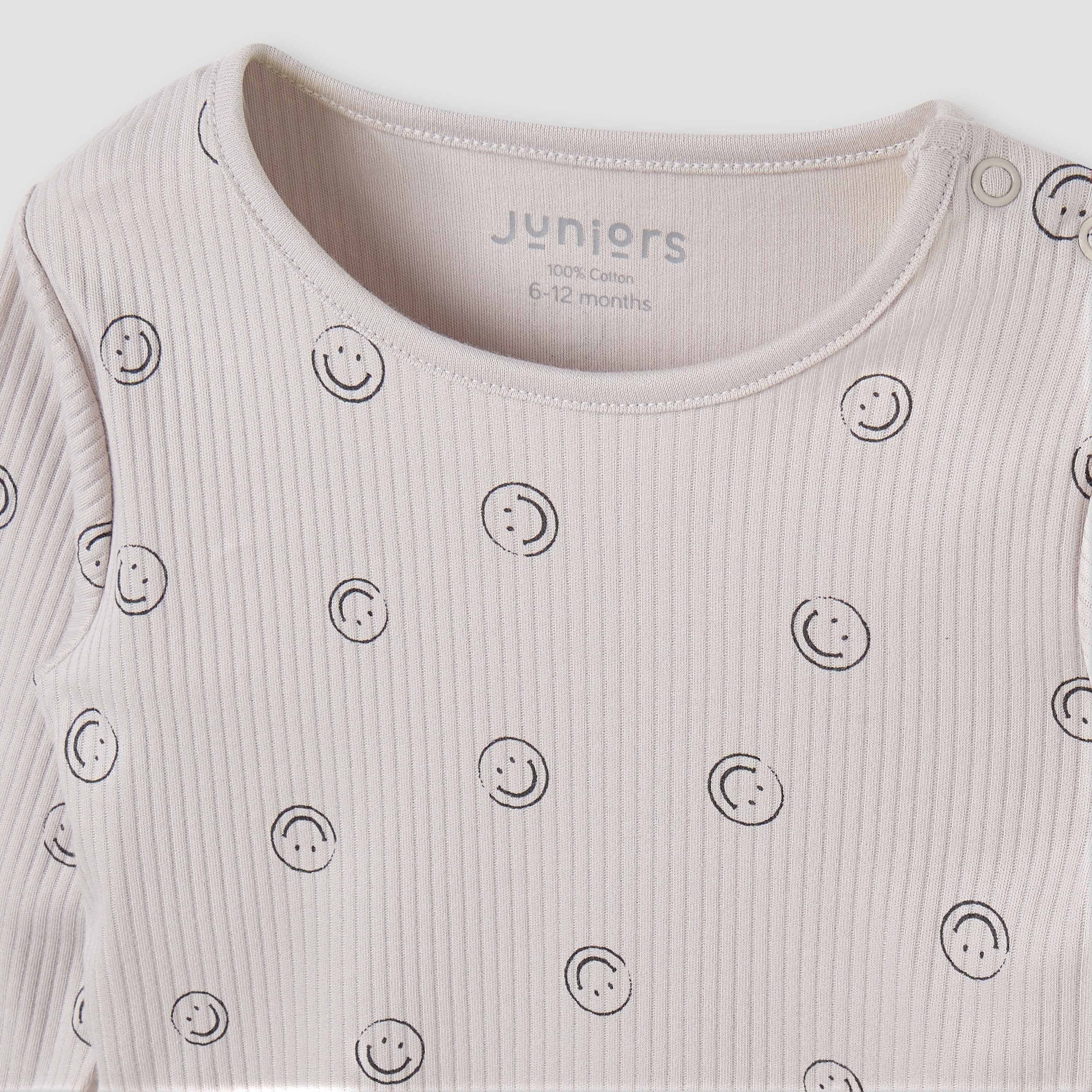 Juniors All-Over Smiley Print T-shirt and Pyjama Set