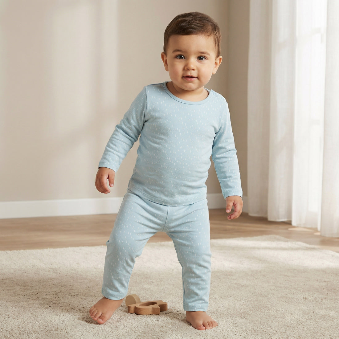 Juniors Printed T-shirt and Pyjama Set - Green / 18-24 mths