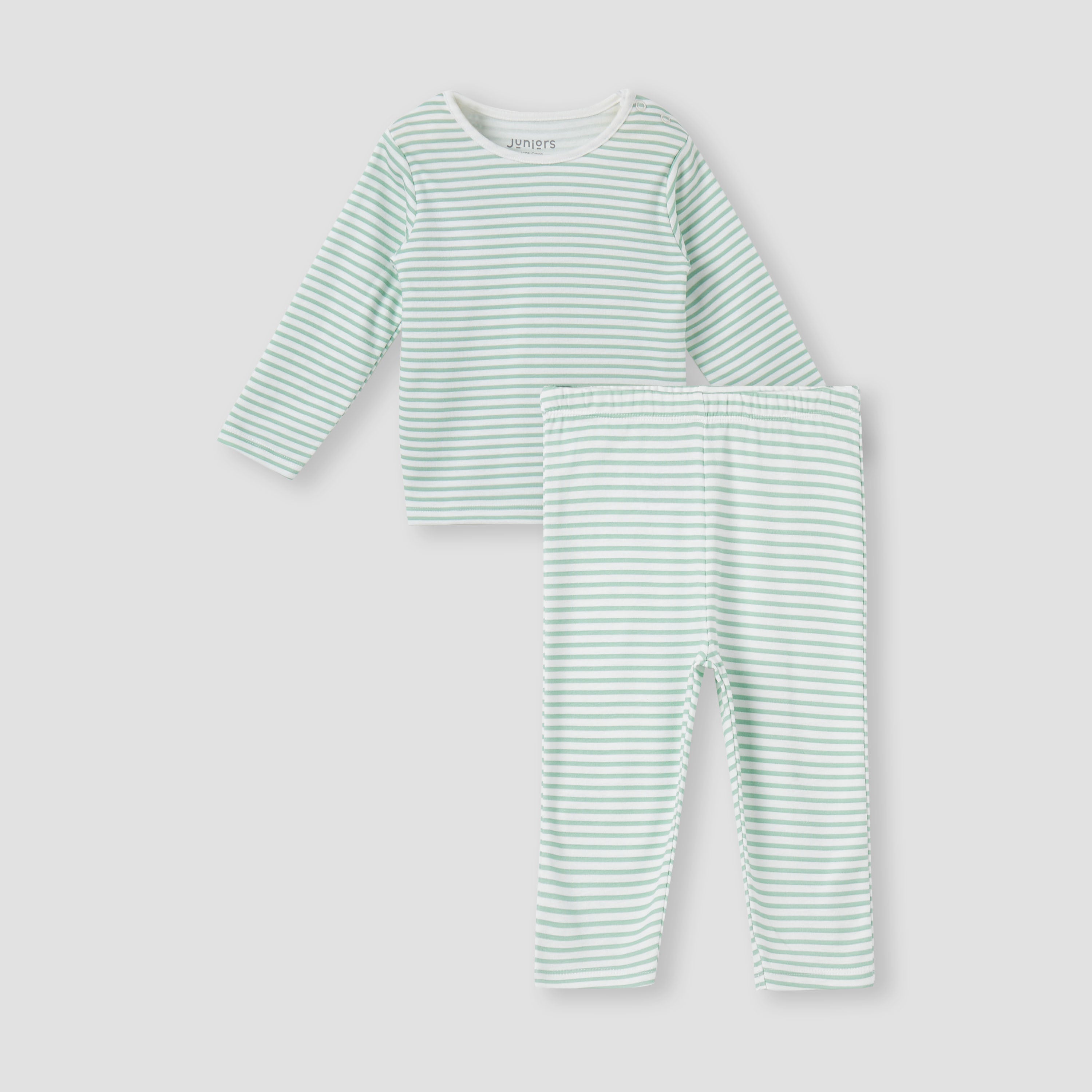 Juniors Striped T-shirt and Pyjama Set - Blue / 12-18 mths