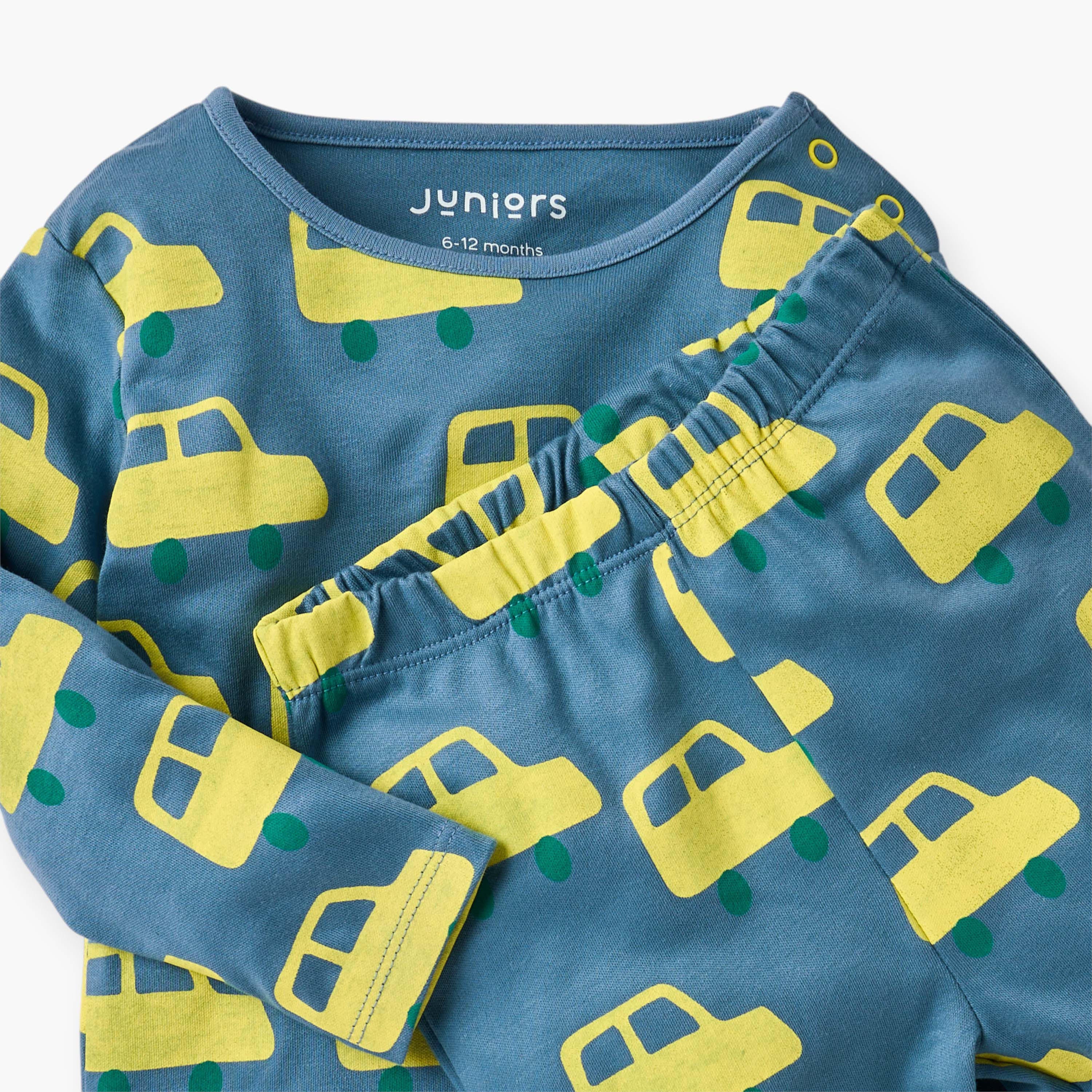 Juniors Car Print T-shirt and Pyjama Set