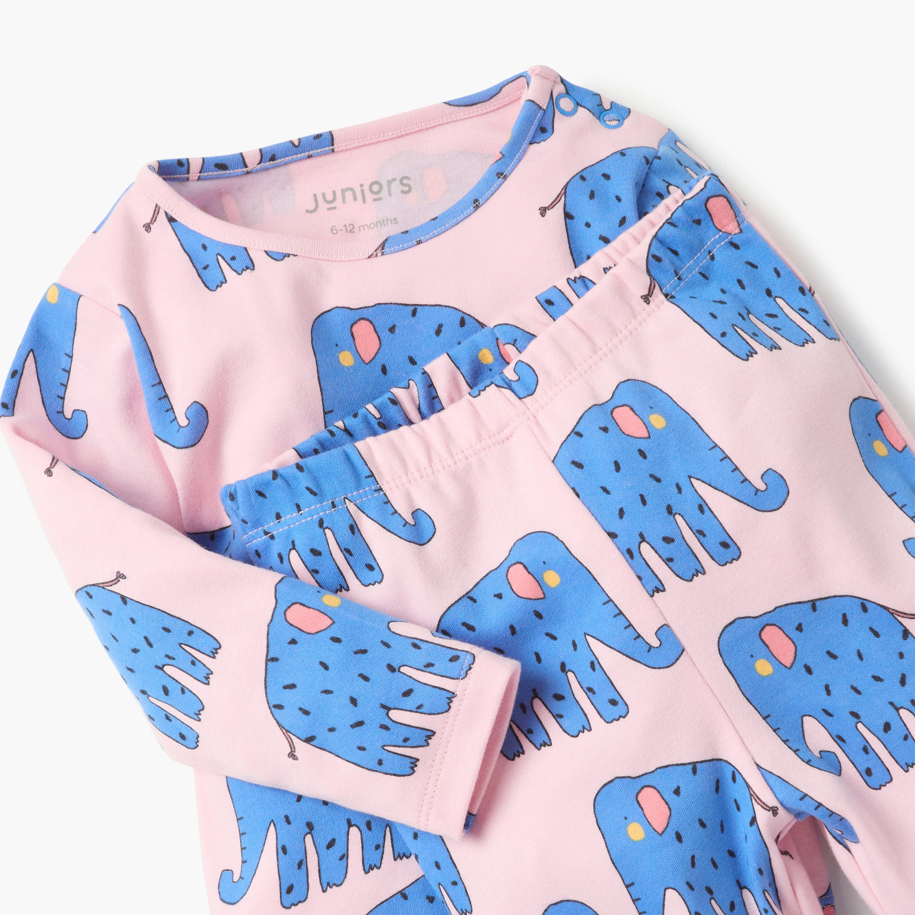 Juniors Elephant Print T-shirt and Pyjama Set