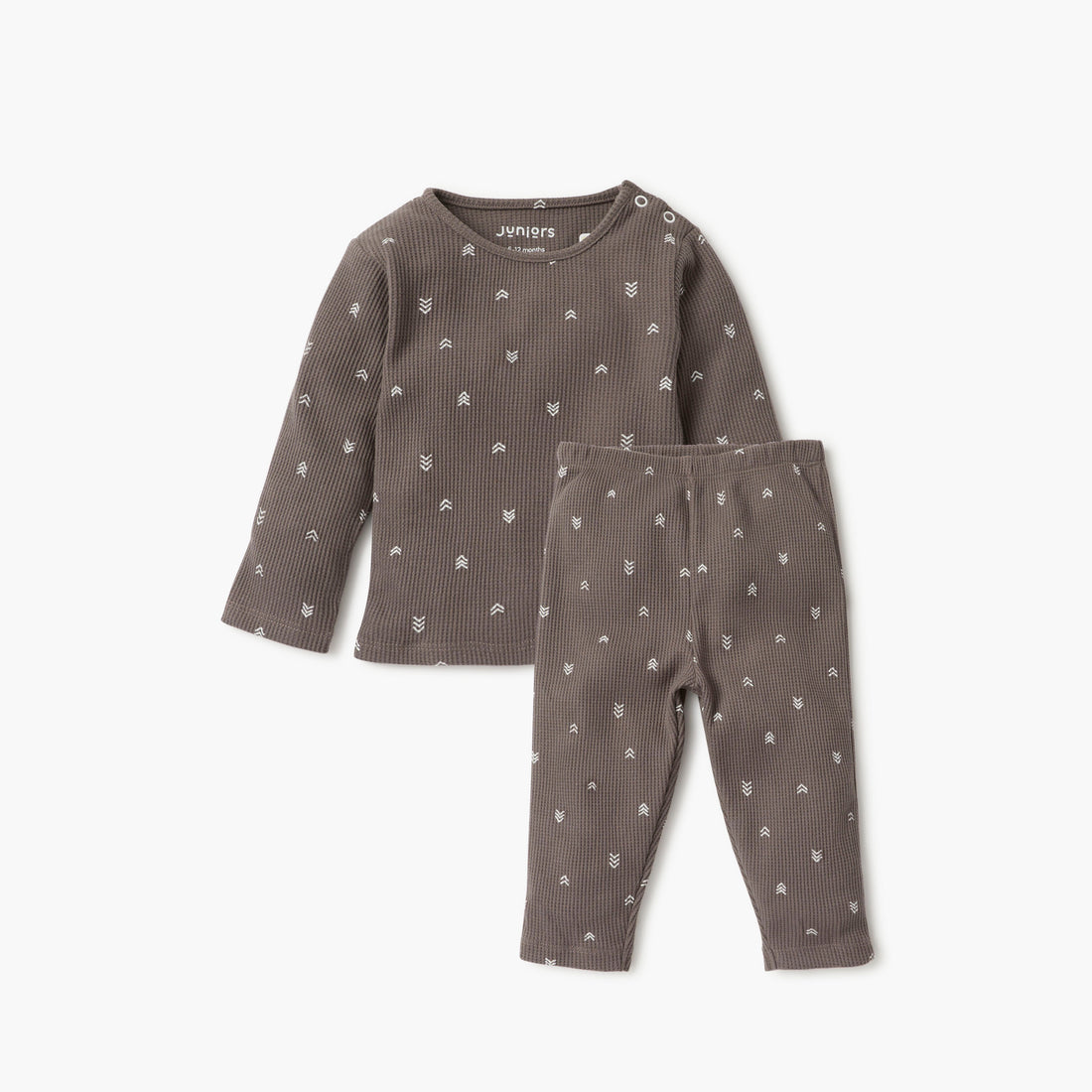 Juniors Printed T-shirt and Pyjama Set - Brown / 12-18 mths