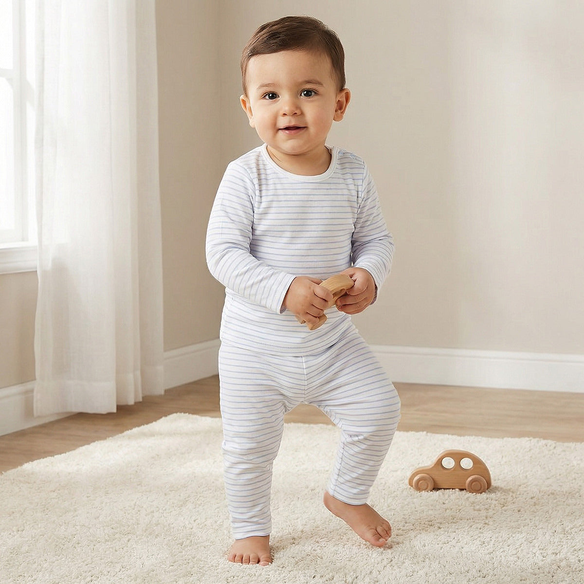 Juniors Striped T-shirt and Pyjama Set
