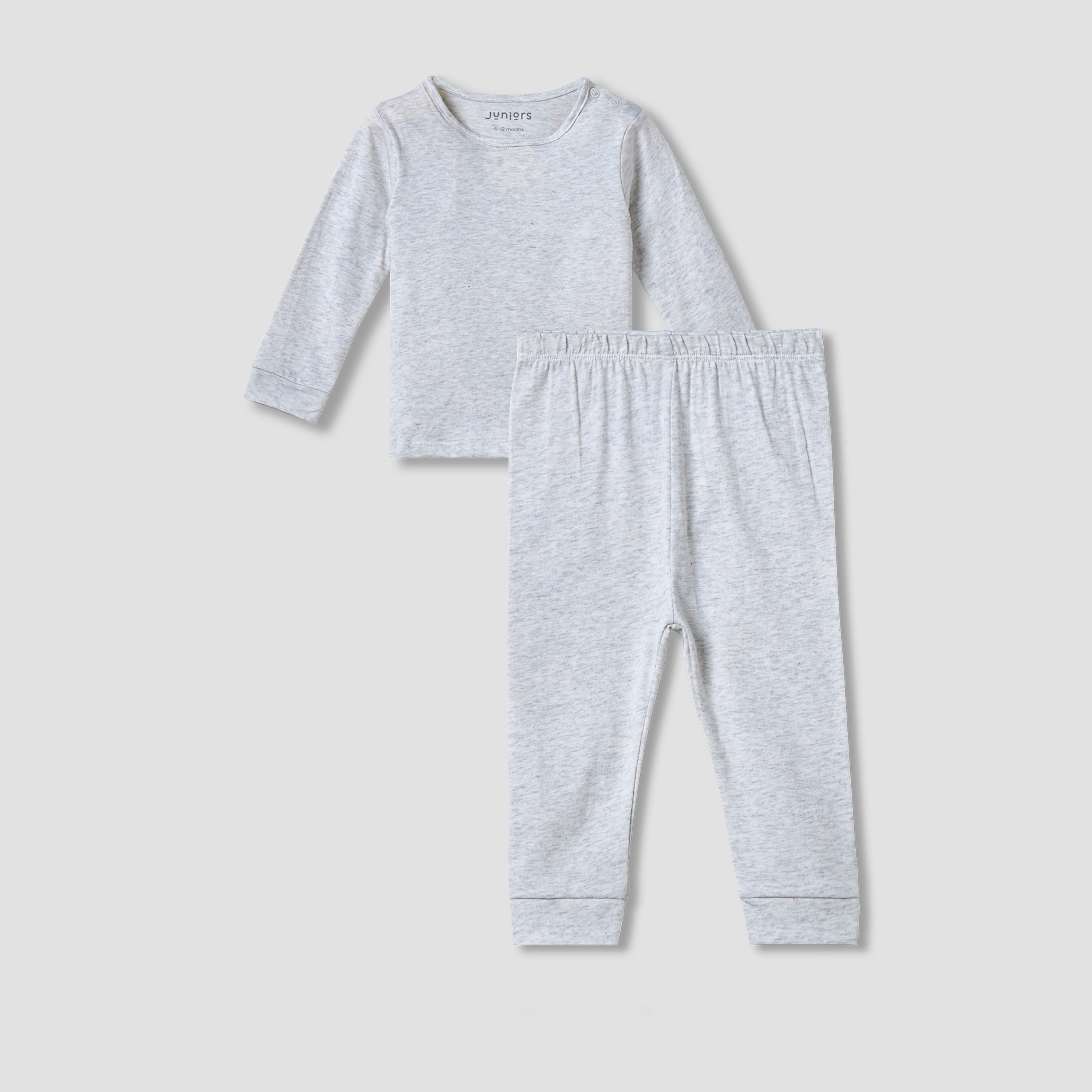 Juniors Solid Long Sleeves T-shirt and Pyjama Set