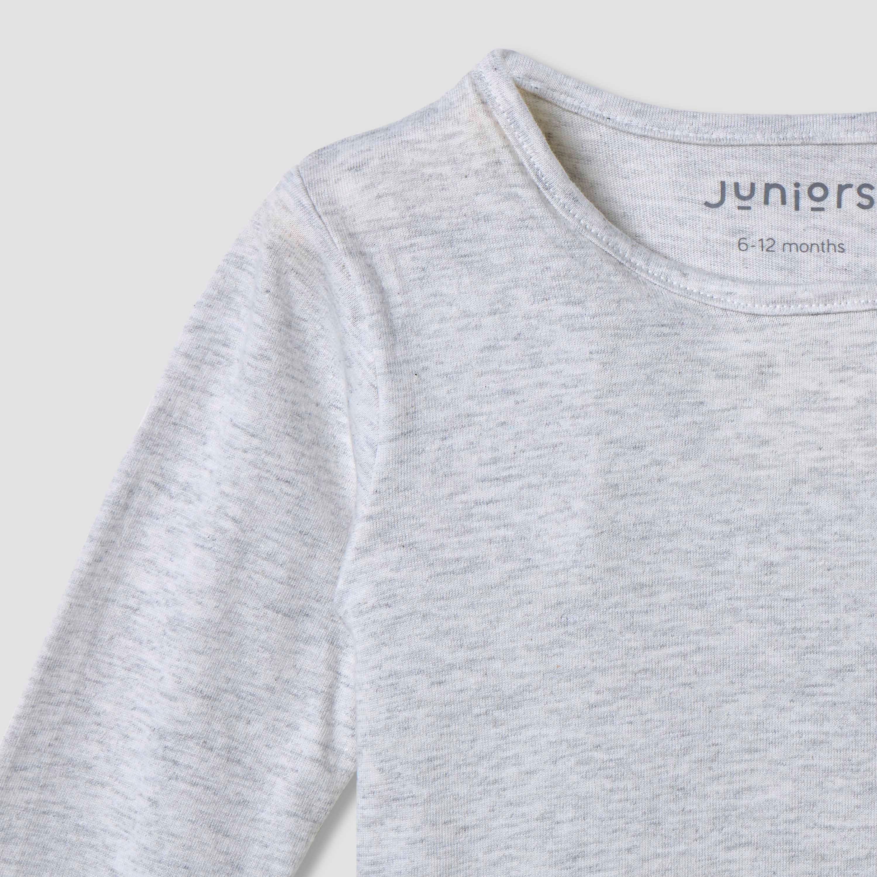 Juniors Solid Long Sleeves T-shirt and Pyjama Set