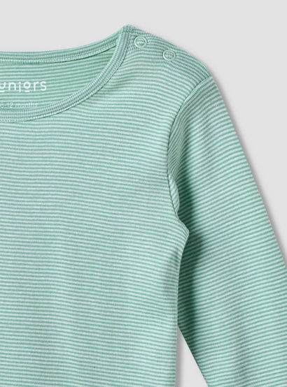 Juniors Striped Long Sleeves T-shirt and Pyjama Set-baby-girls-clothing-nightwear-pyjamasets-image-5